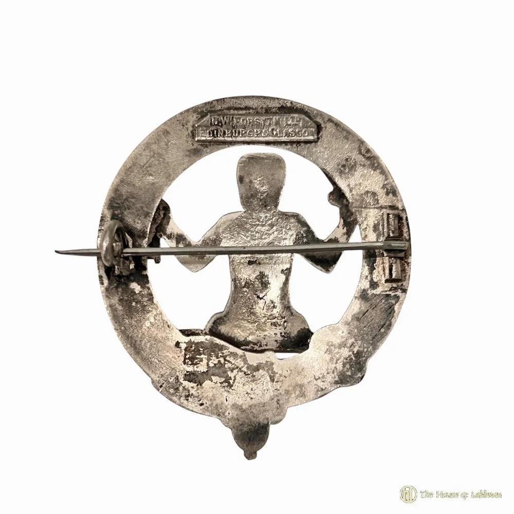 back Murray Clan Vintage 1920's Scottish Bonnet Badge - Made by R W Forsyth.jpg