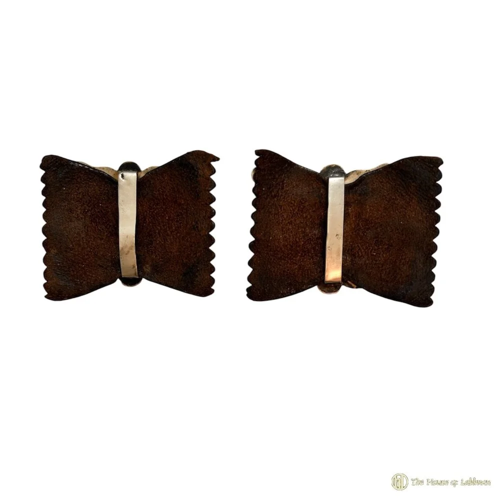 Antique Scottish 1900's Brogue Engraved Shoe Buckles back.jpg