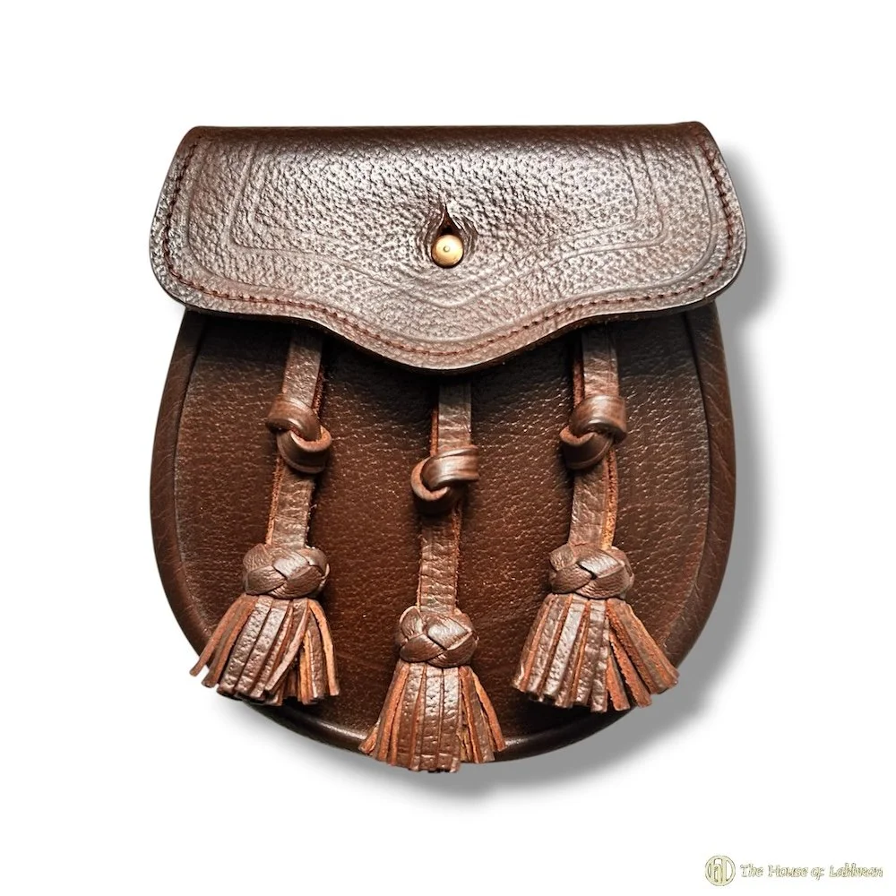 Vintage Edinburgh 1960's Brown Leather Sporran.jpg