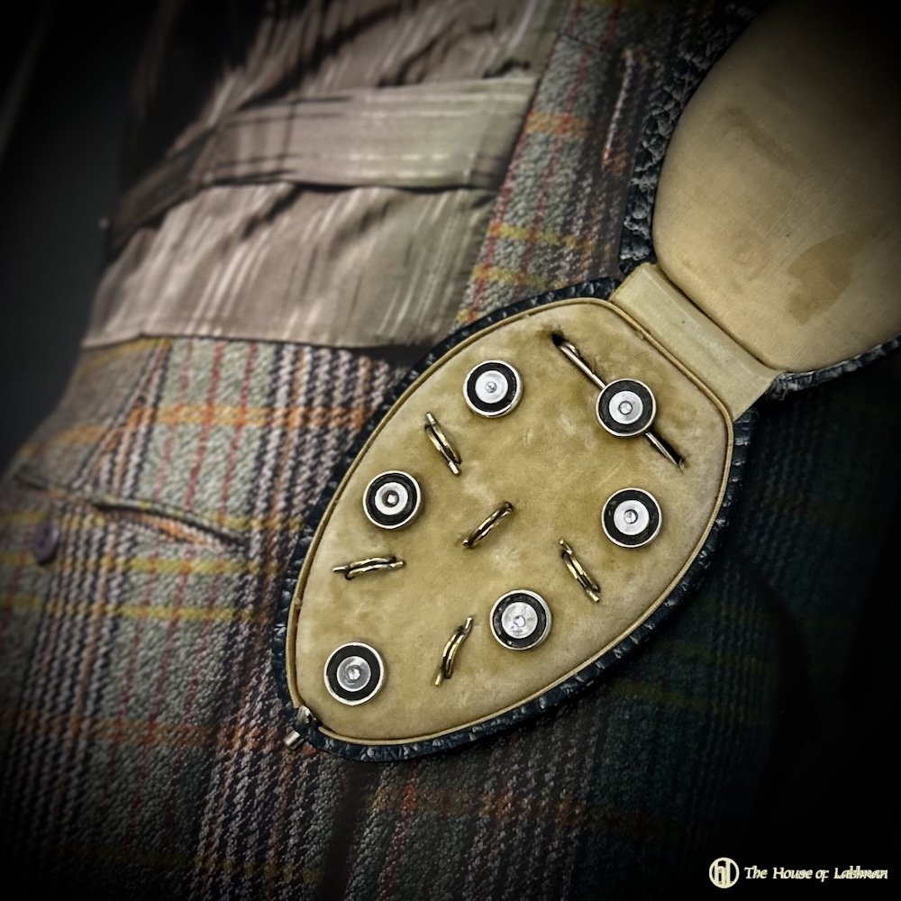 tweed Antique Dress Waistcoat Buttons & Tie Pin.jpeg