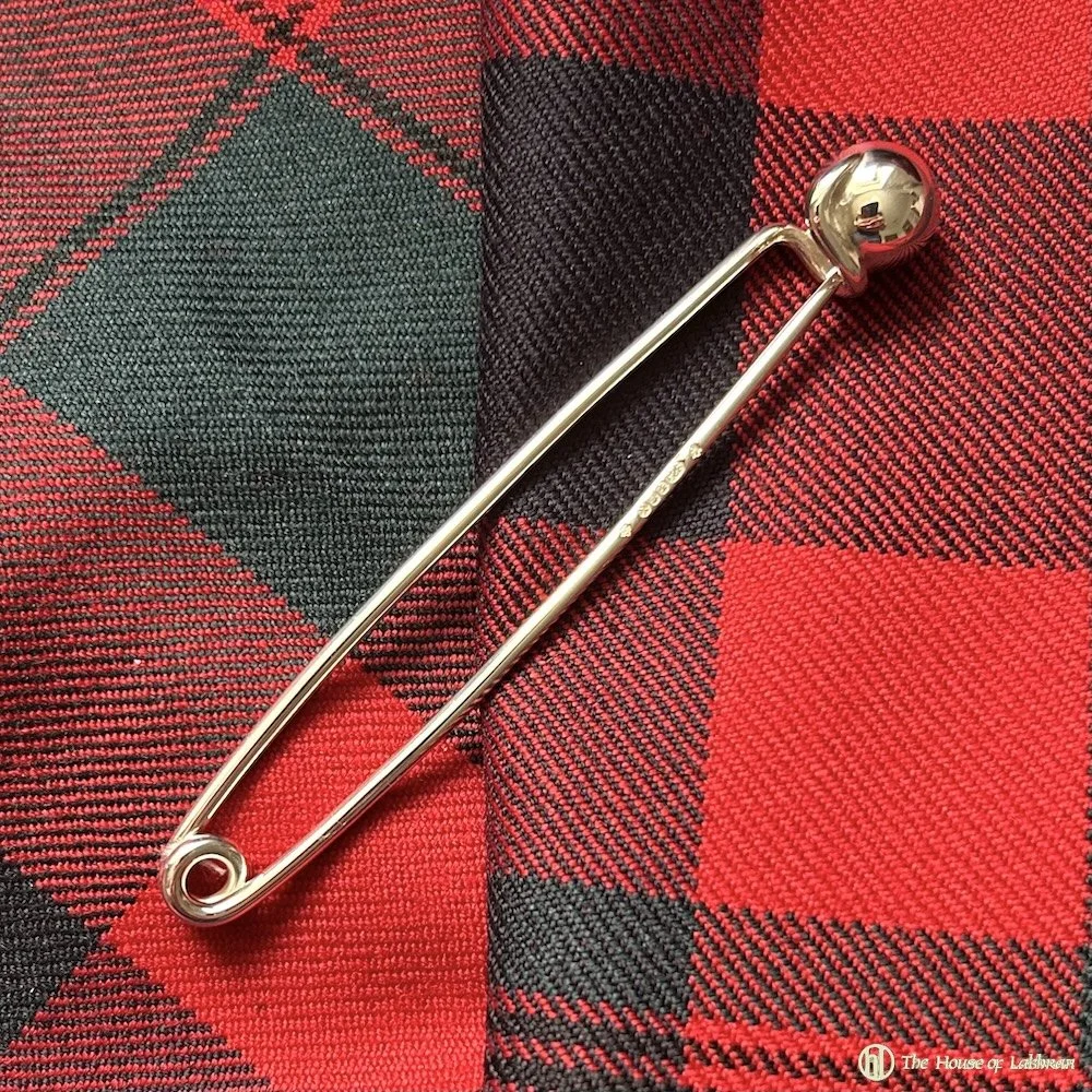 Scottish Traditional Bead End Sterling Silver Kilt Pin tartan.jpeg
