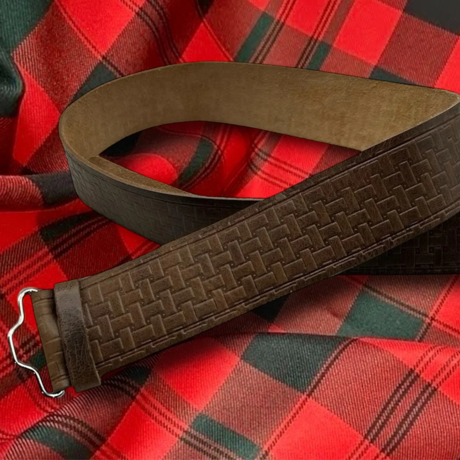 Basket Weave Pattern Scottish 2 1:4" Kilt Belt. .jpg (Copy)