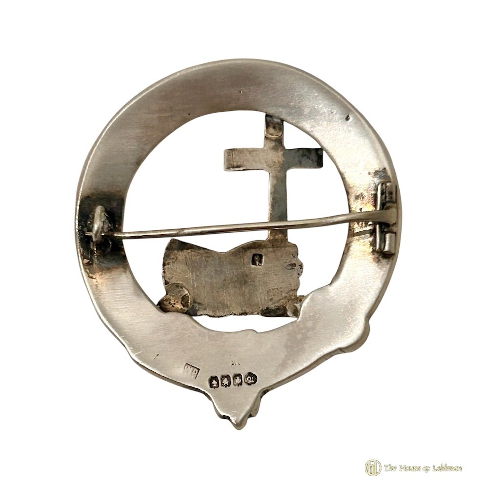 back MacDonald of Keppoch Antique Silver Clan Crest Bonnet Badge.jpg