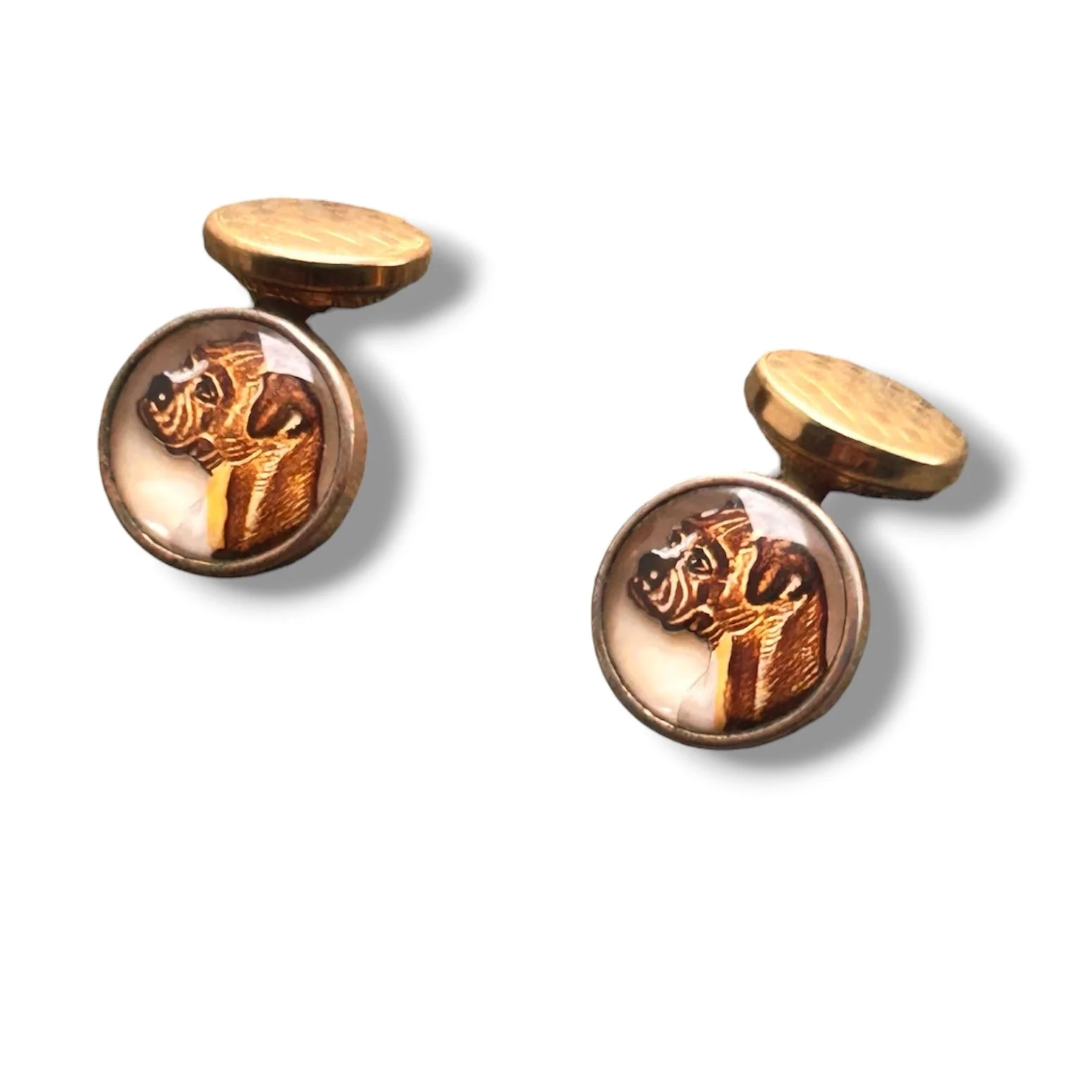 Vintage 1930s Bulldog - Boxer Essex Crystal Cufflinks