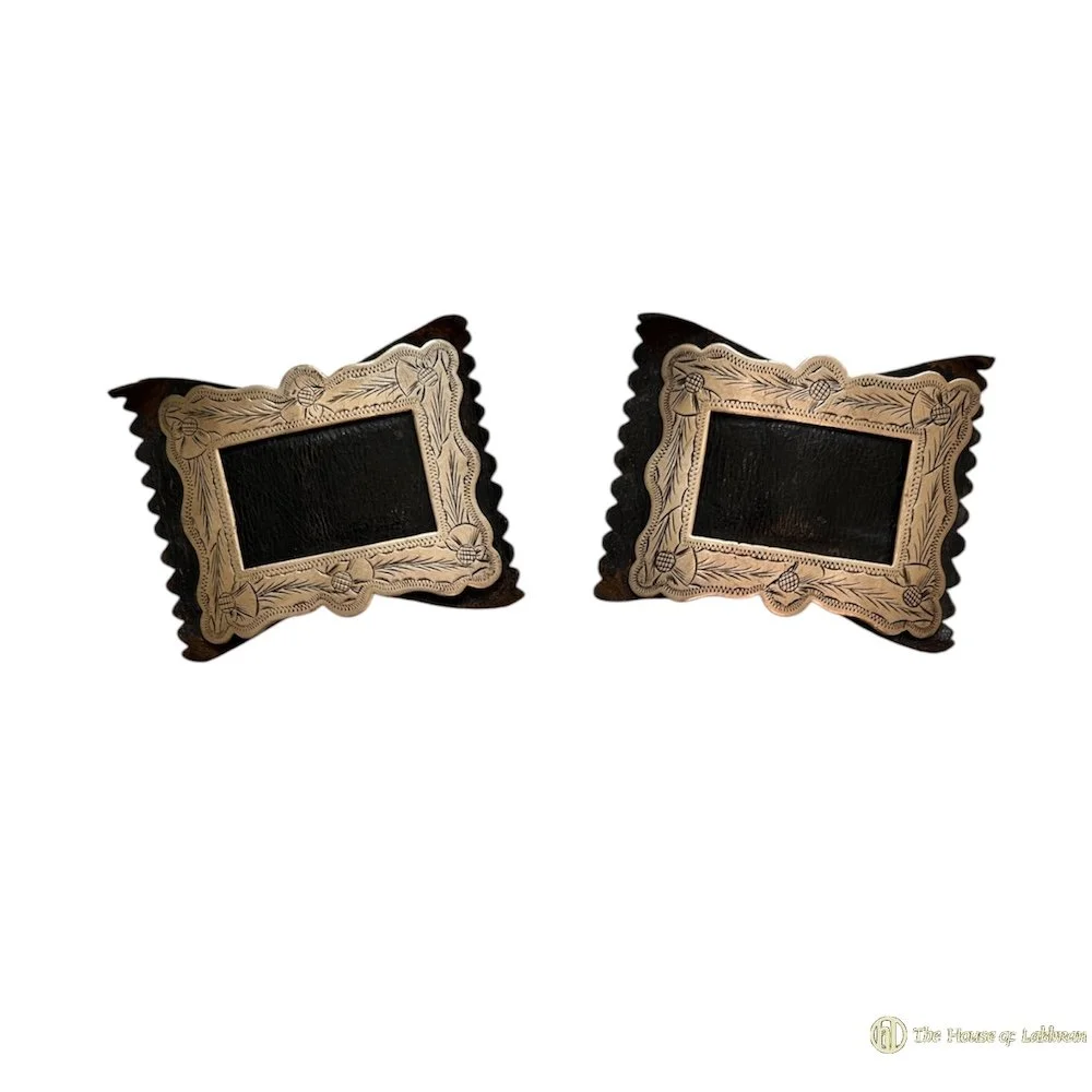 Antique Scottish 1900's Brogue Engraved Shoe Buckles. .jpg