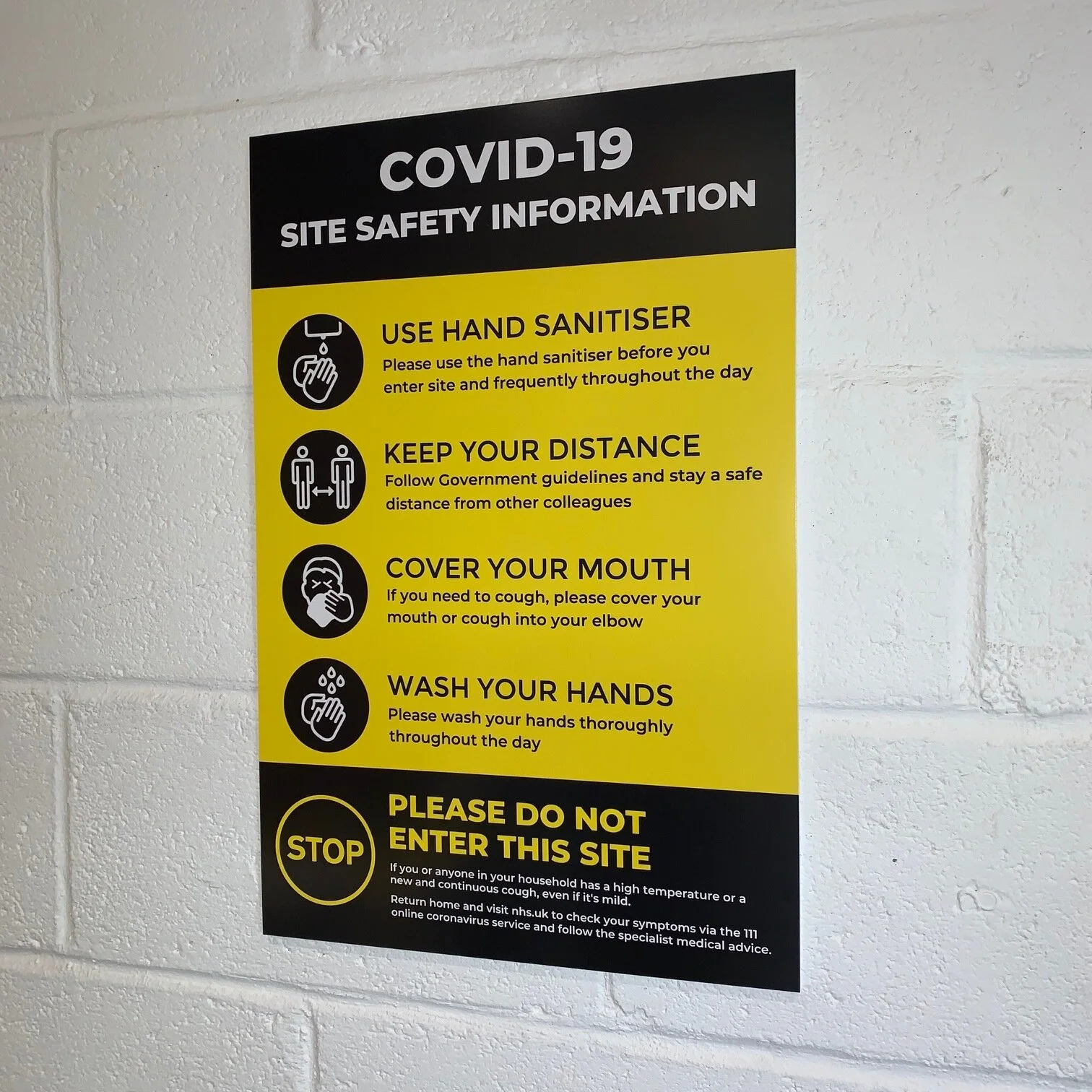 Covid-19 Safety Information sign for construction sites