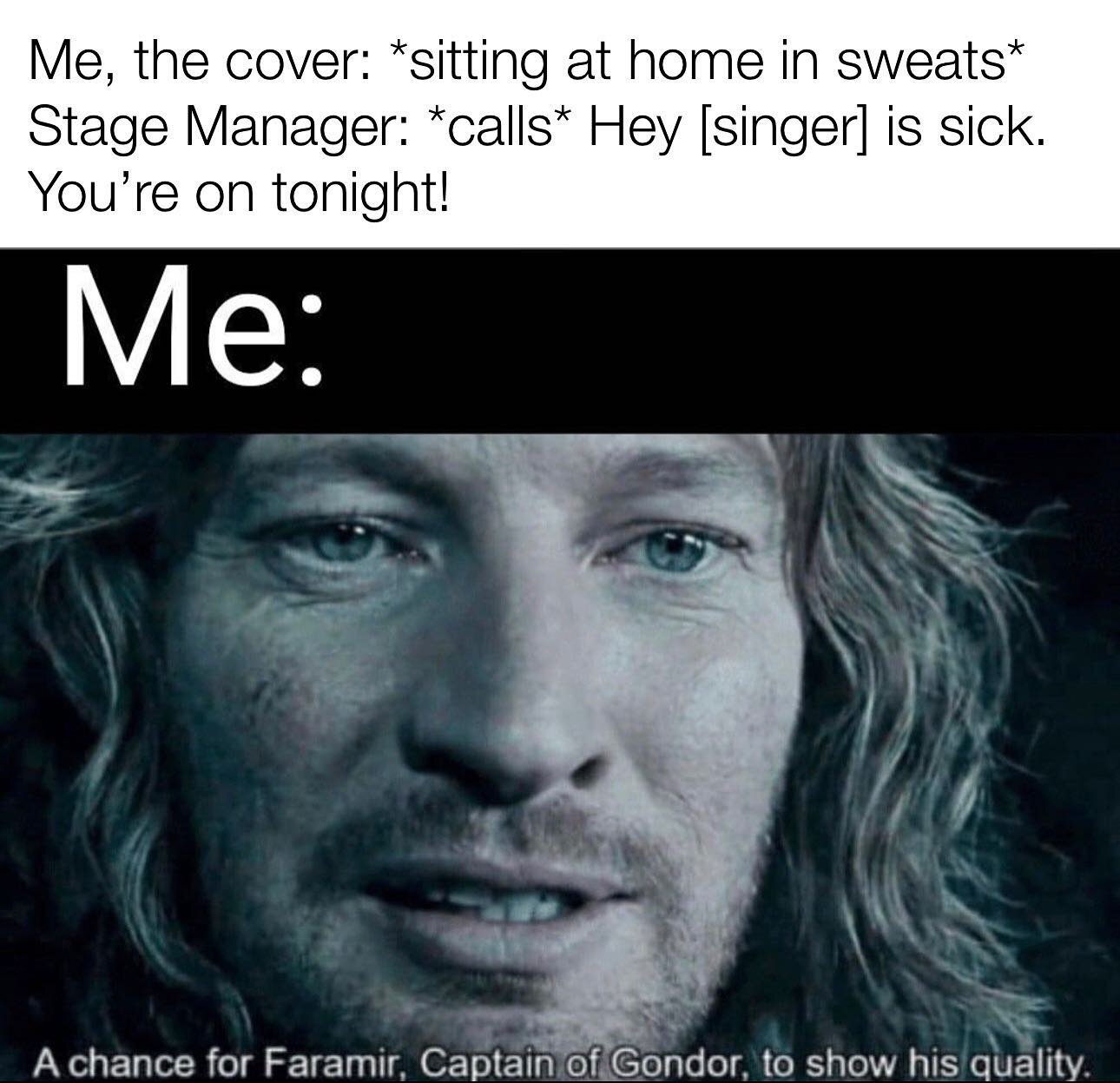 🫡 Gotta find a good save spot&hellip;
.
.
.
.
.
.
.
#operasingersofinstagram #tenor #opera #cover #music #lotr #lordoftherings #faramir #boromir #gondor #singer #hobbit #middleearth #lotrmemes #operameme #operamemes