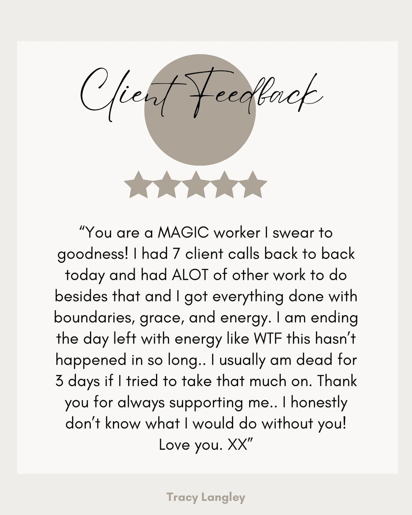 Client Feedback ~ It&rsquo;s been a powerful few days that&rsquo;s all I am saying and it&rsquo;s only going to get better. Much Love Tracy 😍 #energyalignment #wellnesscoach #selfworth #loveyou