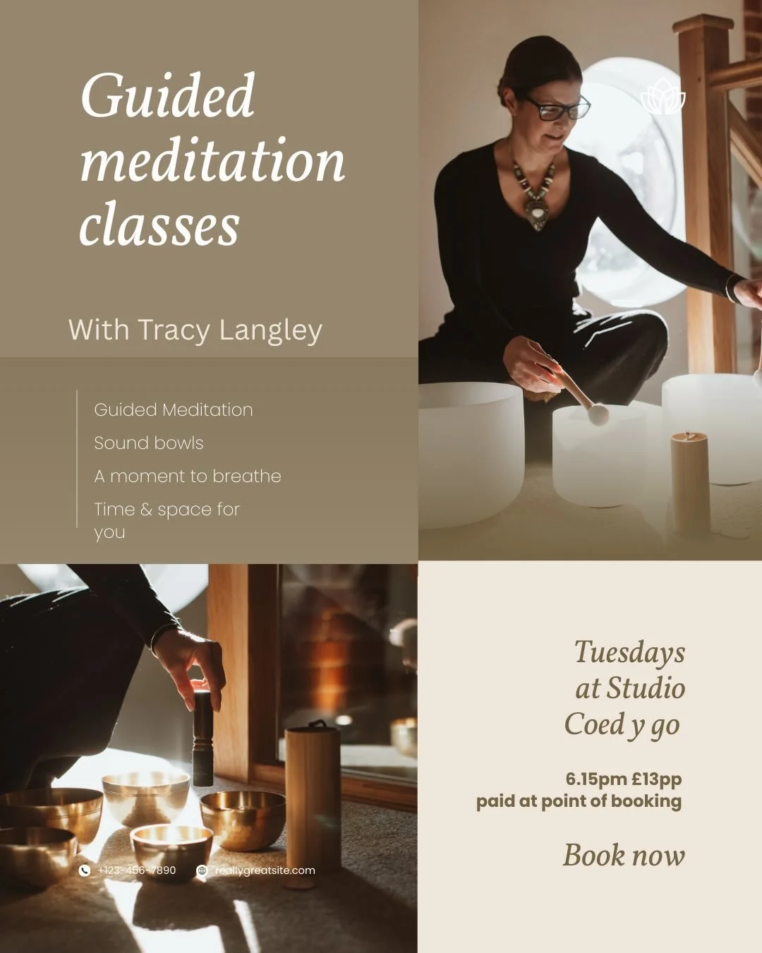 January Guided meditation &amp; sound bowl dates 🍃

Limited spaces message me to save your space.

&pound;13pp paid at point of booking with a minimum of 48hr cancellation 

Location Studio, Coed y go, Oswestry

Much love 
Tracy x

#community #timet