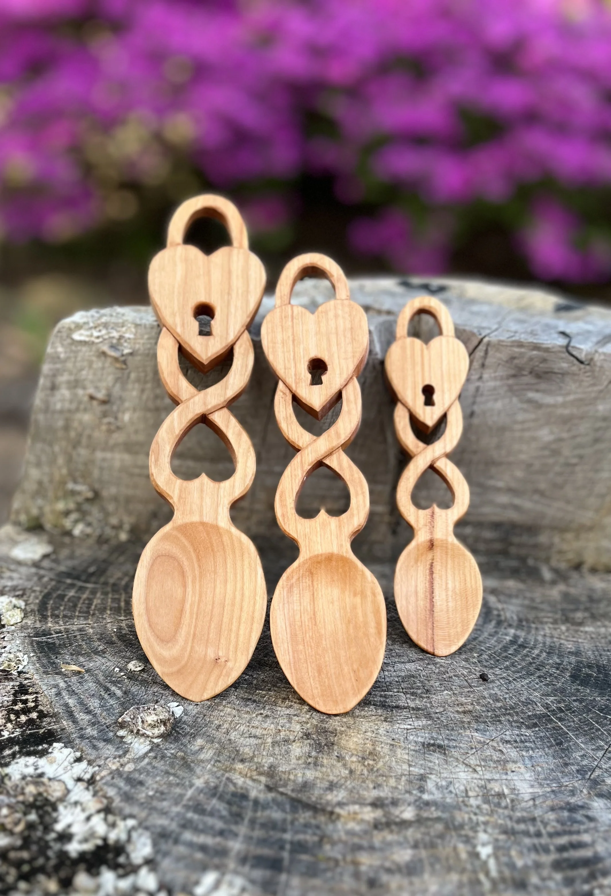Hand-Carved Cherry  Love Spoon | Erie Woodcraft
