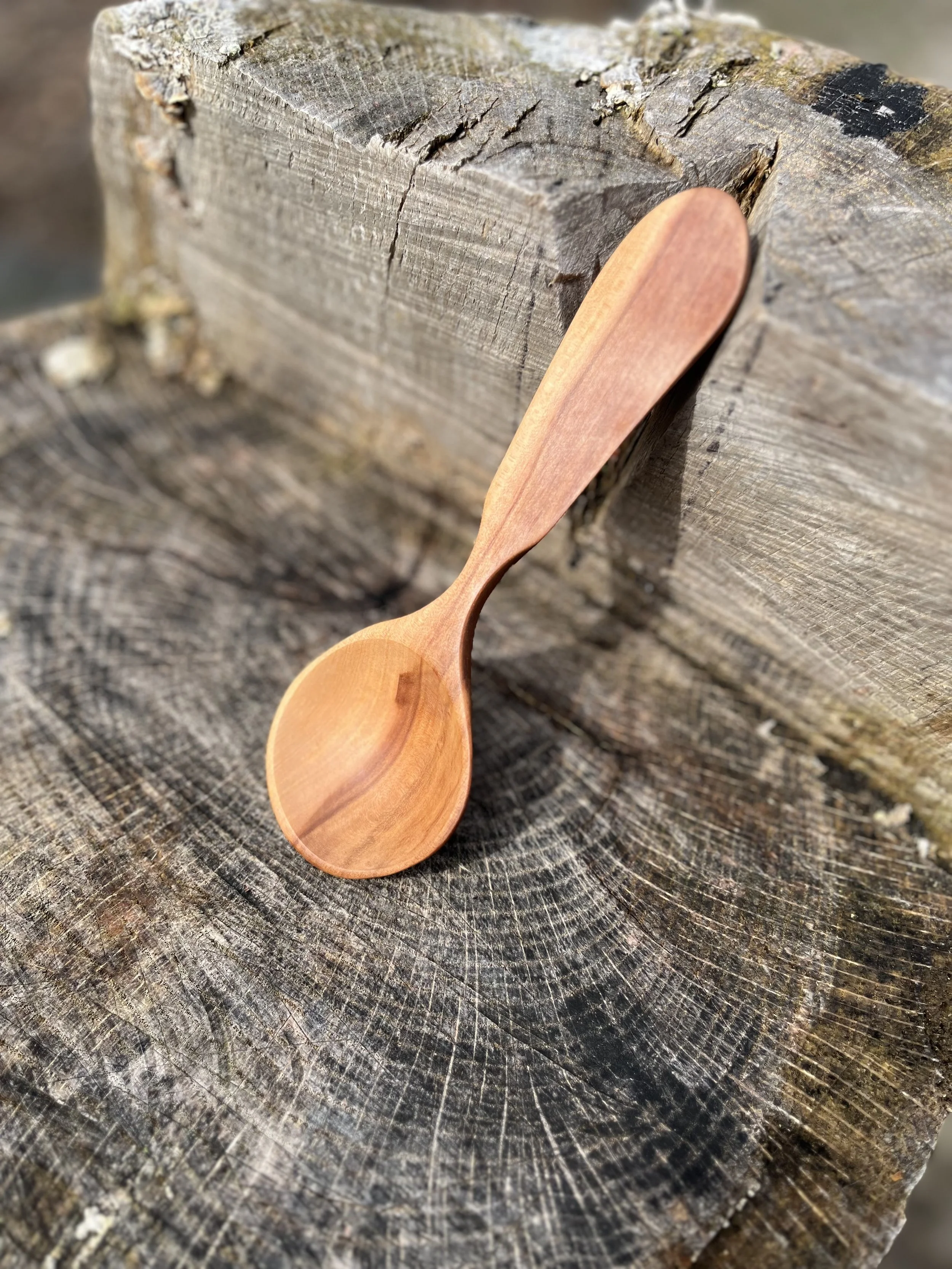 Hand Carved Apple wood Coffee Scoop  | Erie Woodcraft