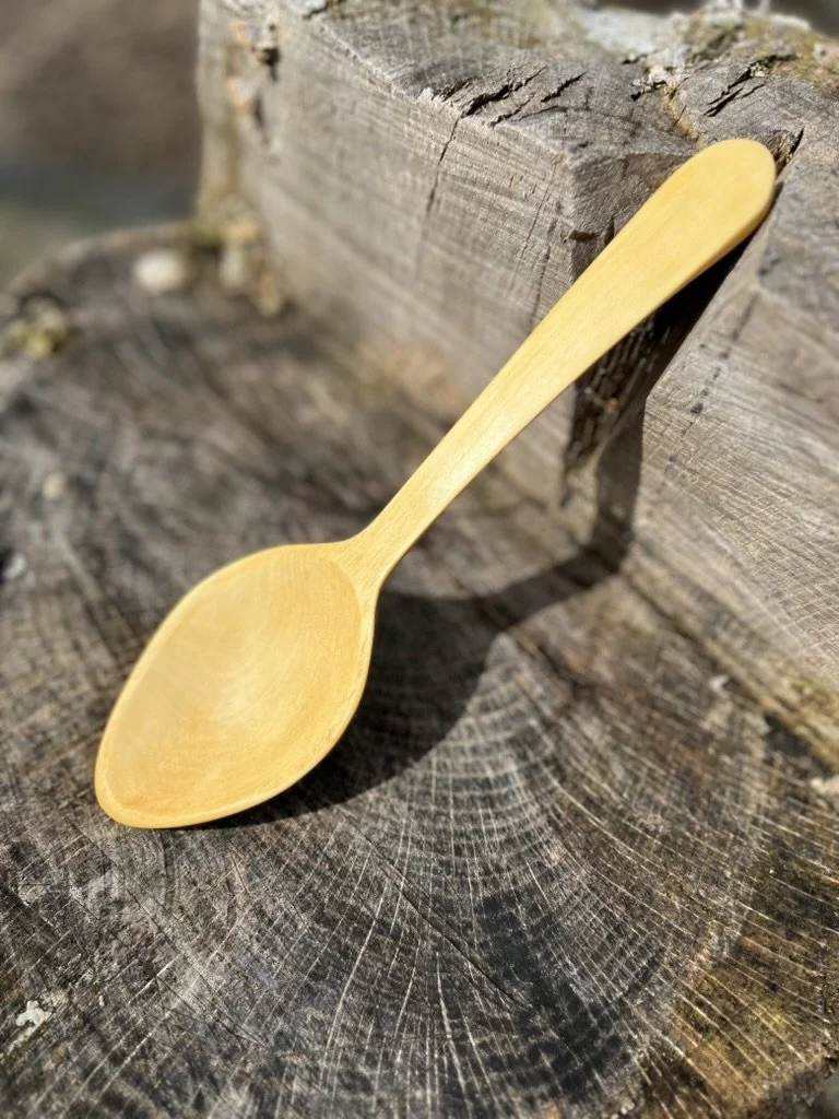 Hand-Carved Holly Serving Spoon