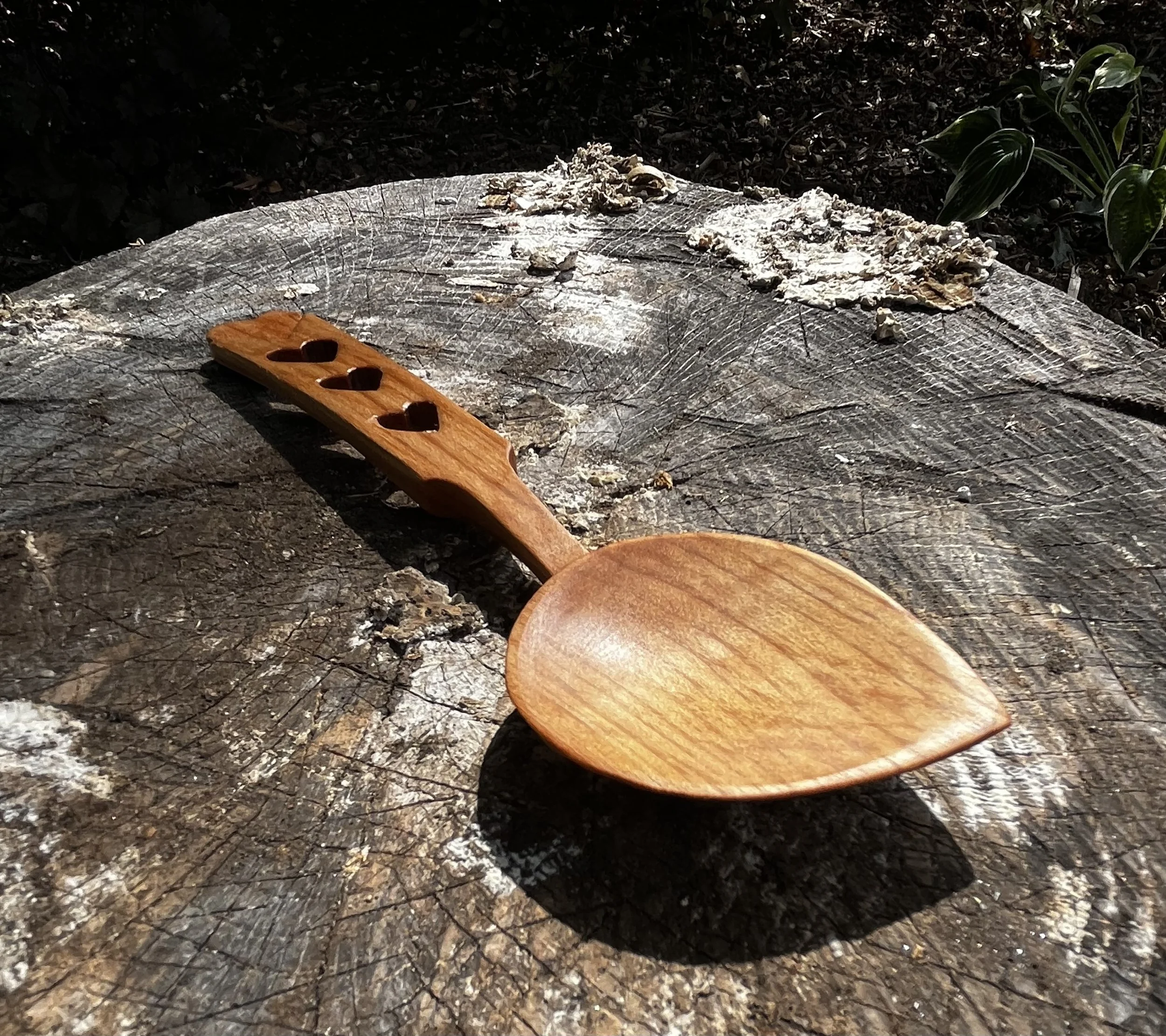 Love Spoon with four hearts in cherry