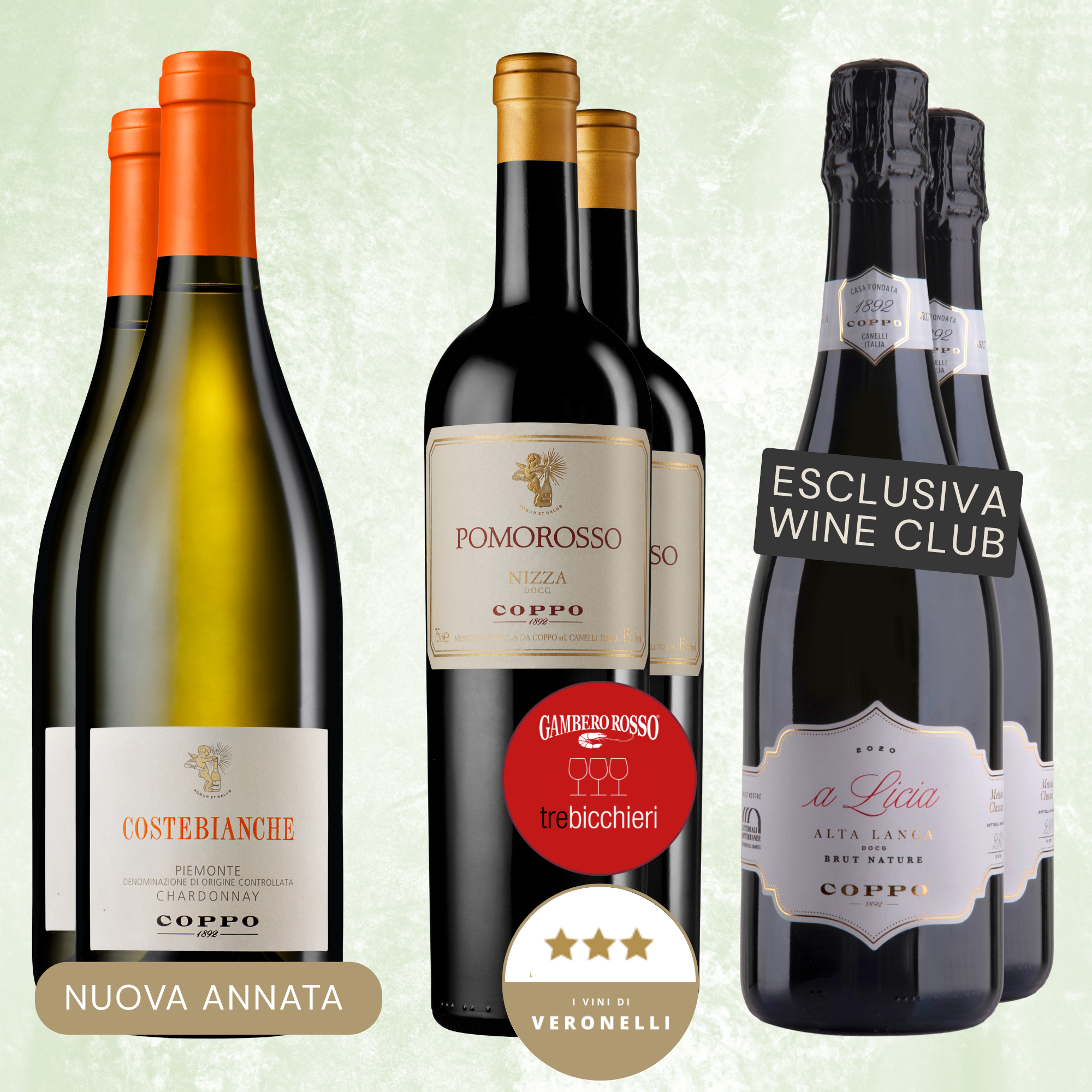 Bianco Rosso Bolle | 6 bt: Costebianche 2025 (2), Pomorosso 2022 (2), A Licia 2021 (2)