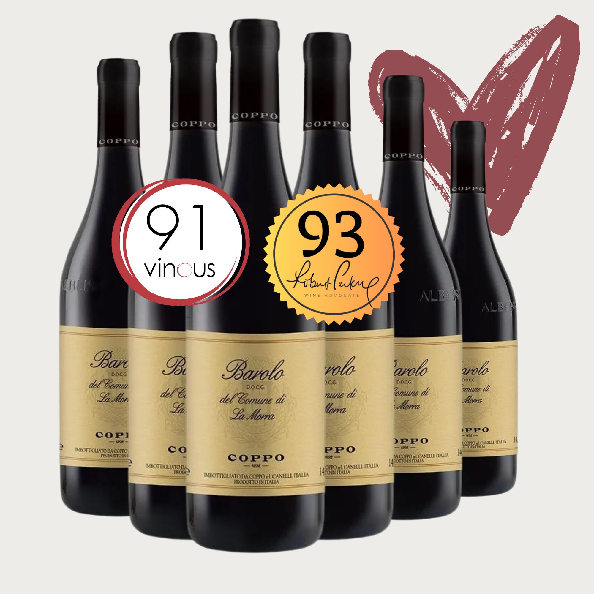 Cuore Porpora: 6 bt Barolo del Comune di La Morra 2020