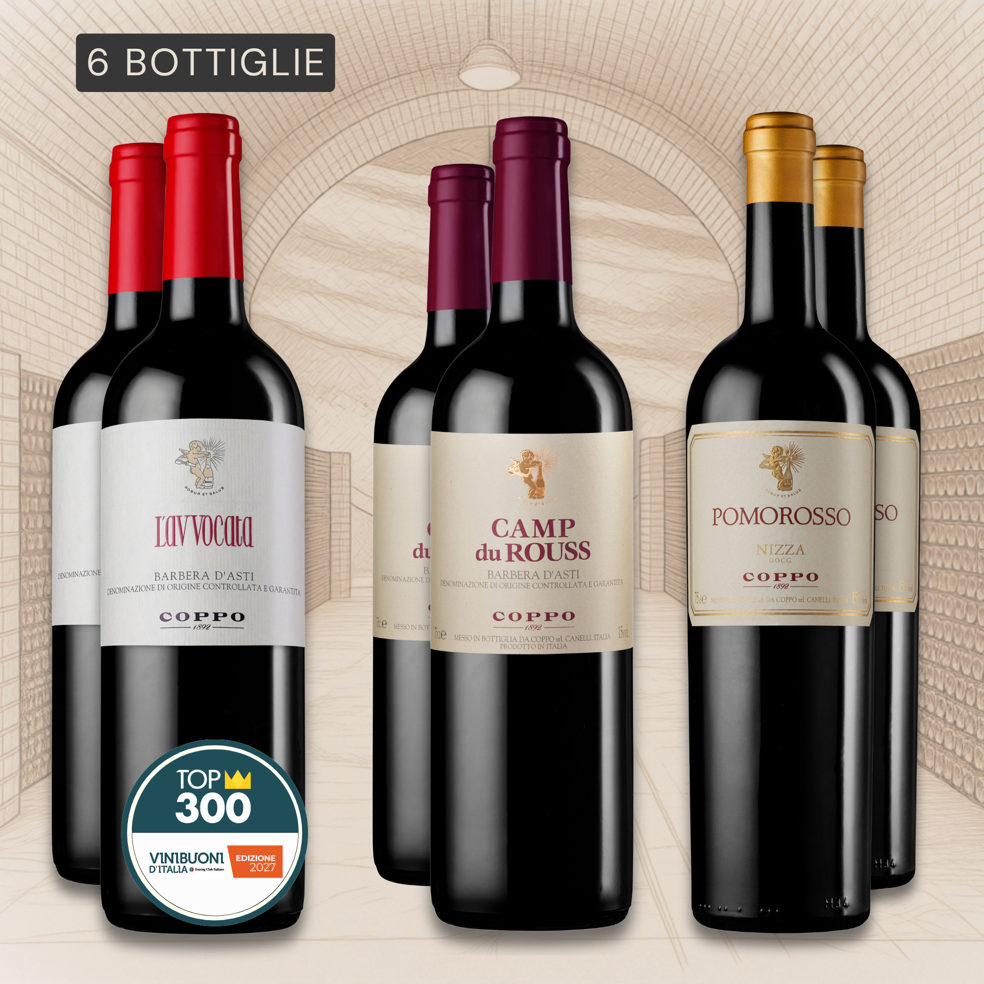 Confezione 6 bt: L'Avvocata 2025 (2), Camp du Rouss 2024 (2), Pomorosso 2023 (2)