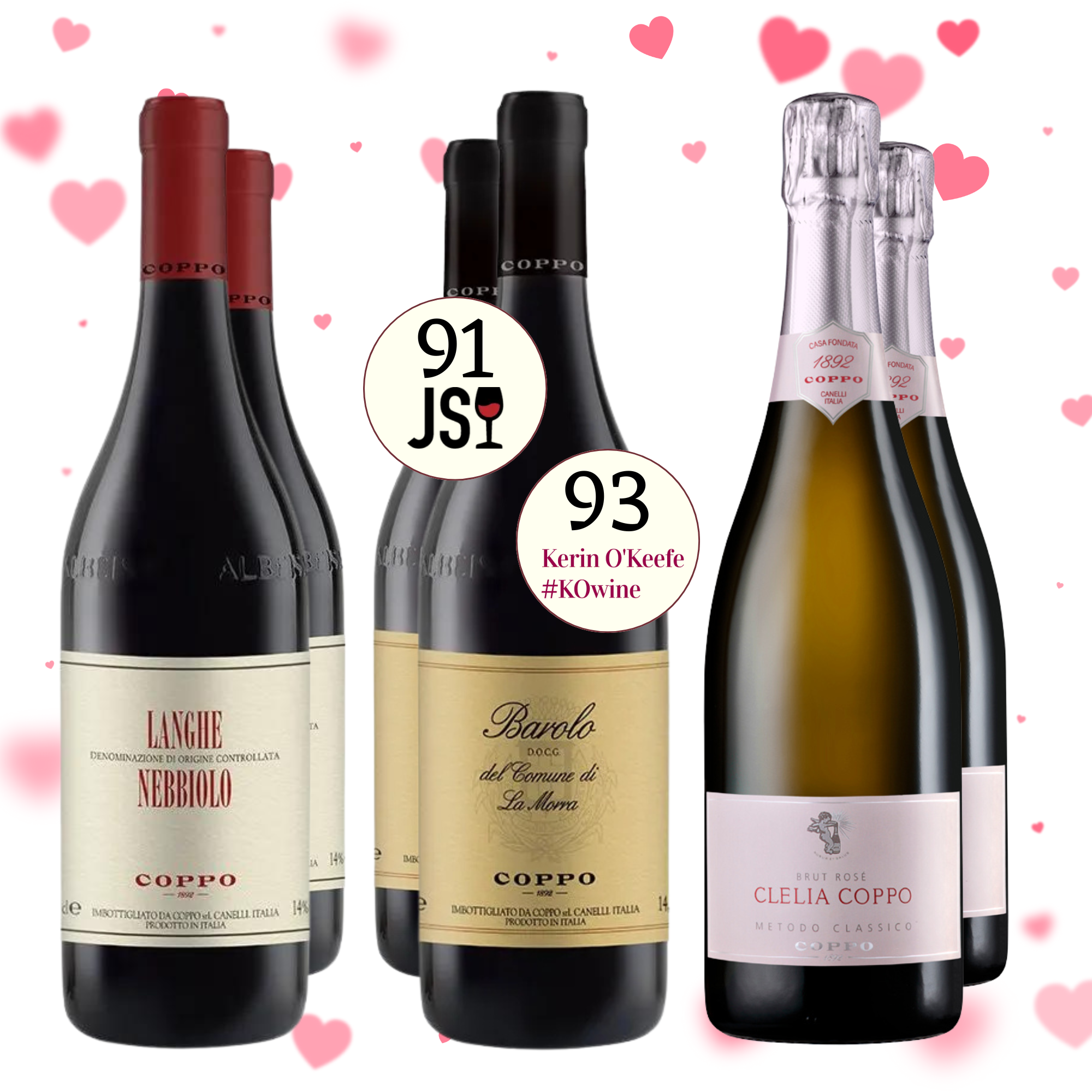 Confezione 6 bt: Langhe Nebbiolo 2023 (2), Barolo del Comune di La Morra 2021 (2), Clelia 2022 (2)
