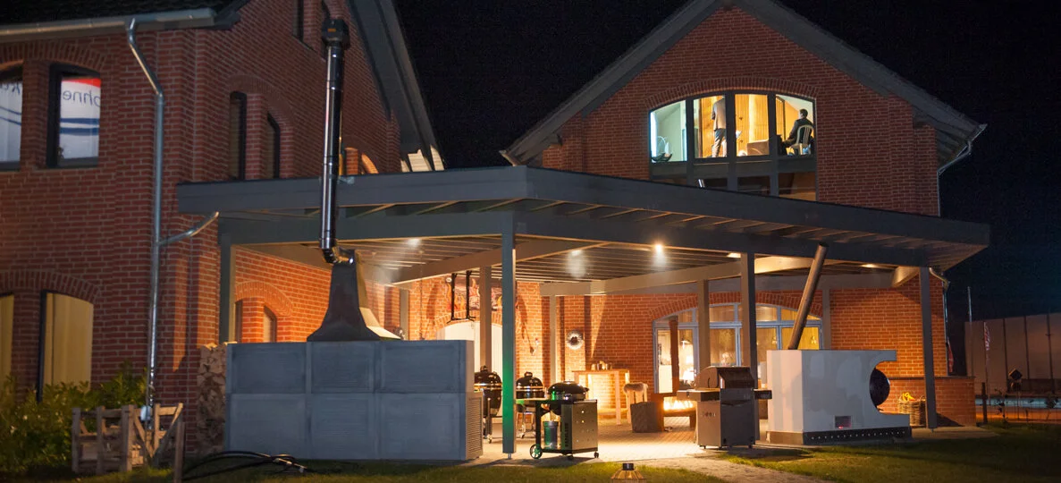 Die Familie schläft schon, ich trainiere noch.