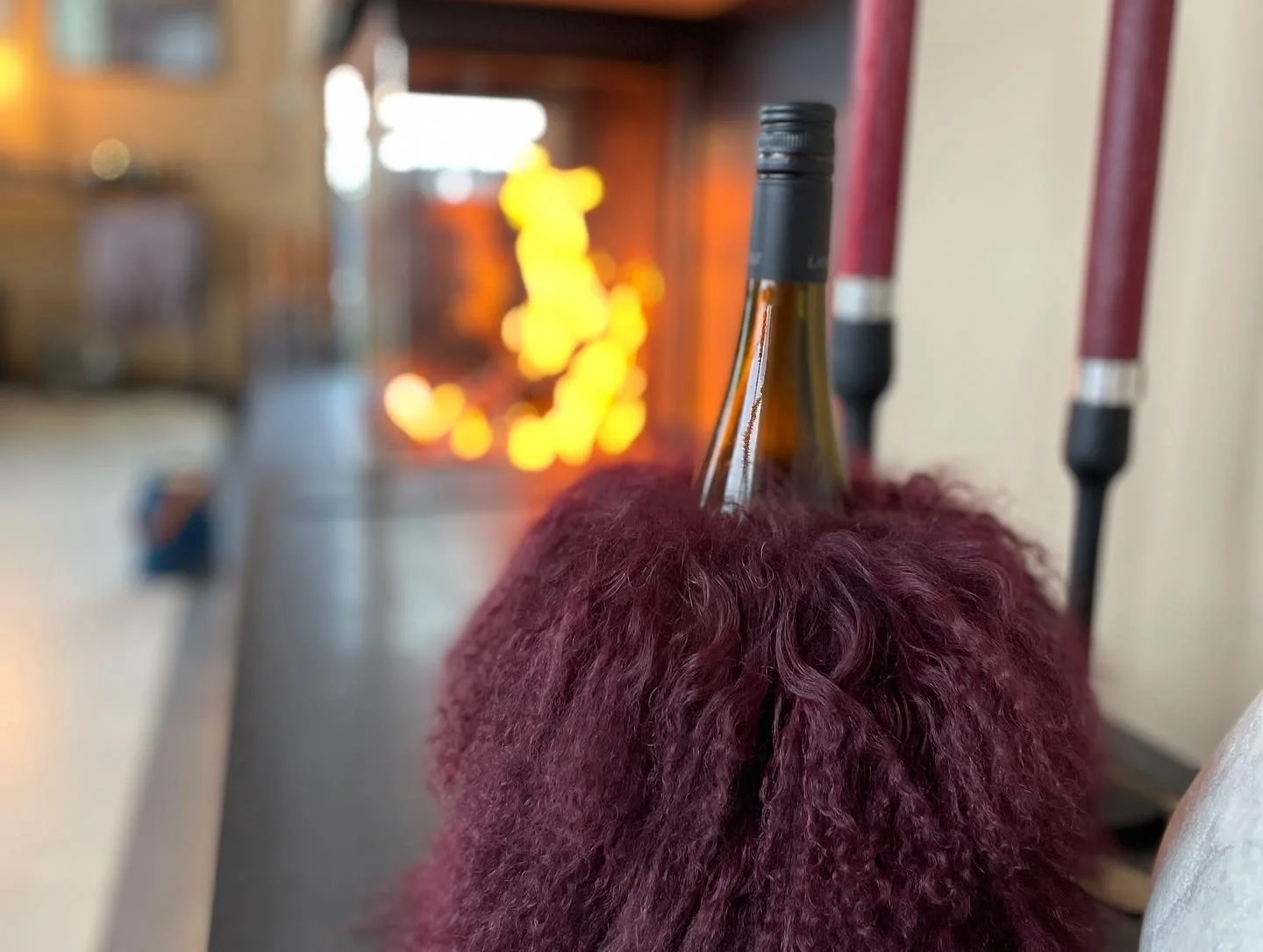 Geschenkideen zu Weihnachten - flauschiger Flaschenkühler