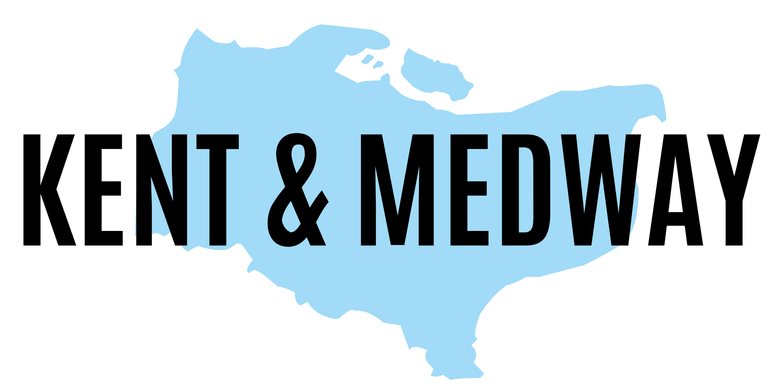 "Kent & Medway" text over a blue map of their region.