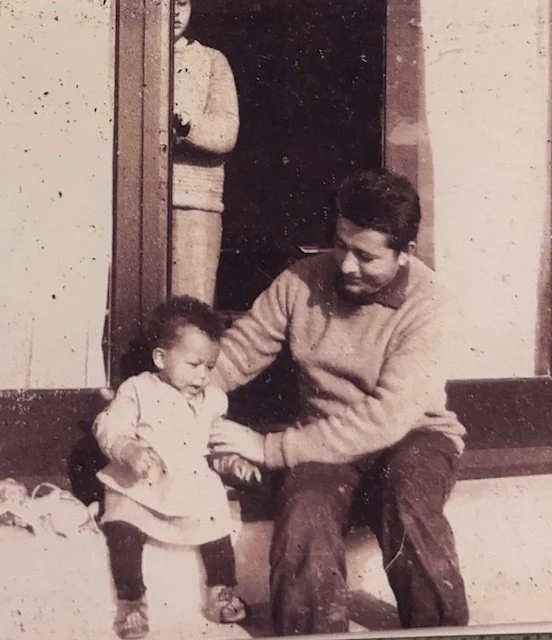 Maryline in France with her biological dad