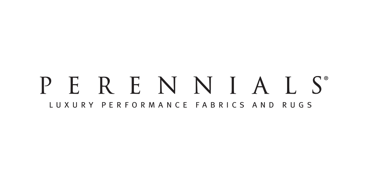 Perennials logo with the text 'Luxury Performance Fabrics and Rugs' underneath.