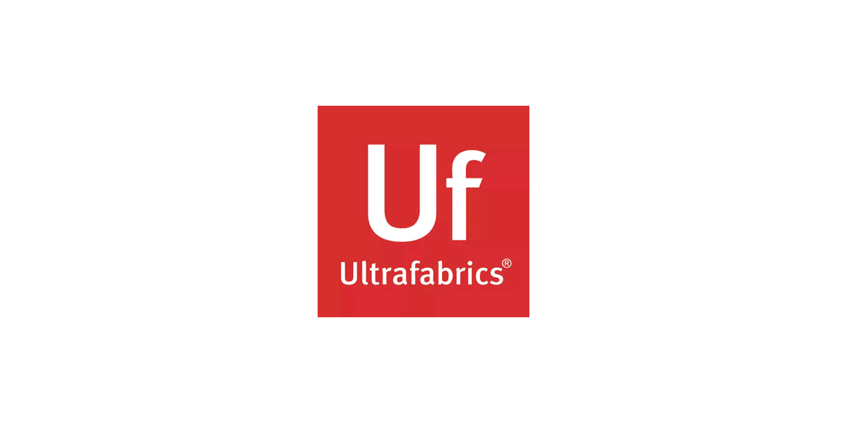 Logo of Ultrafabrics with the initials 'UF' on a red square background, and the words 'Ultrafabrics' below.