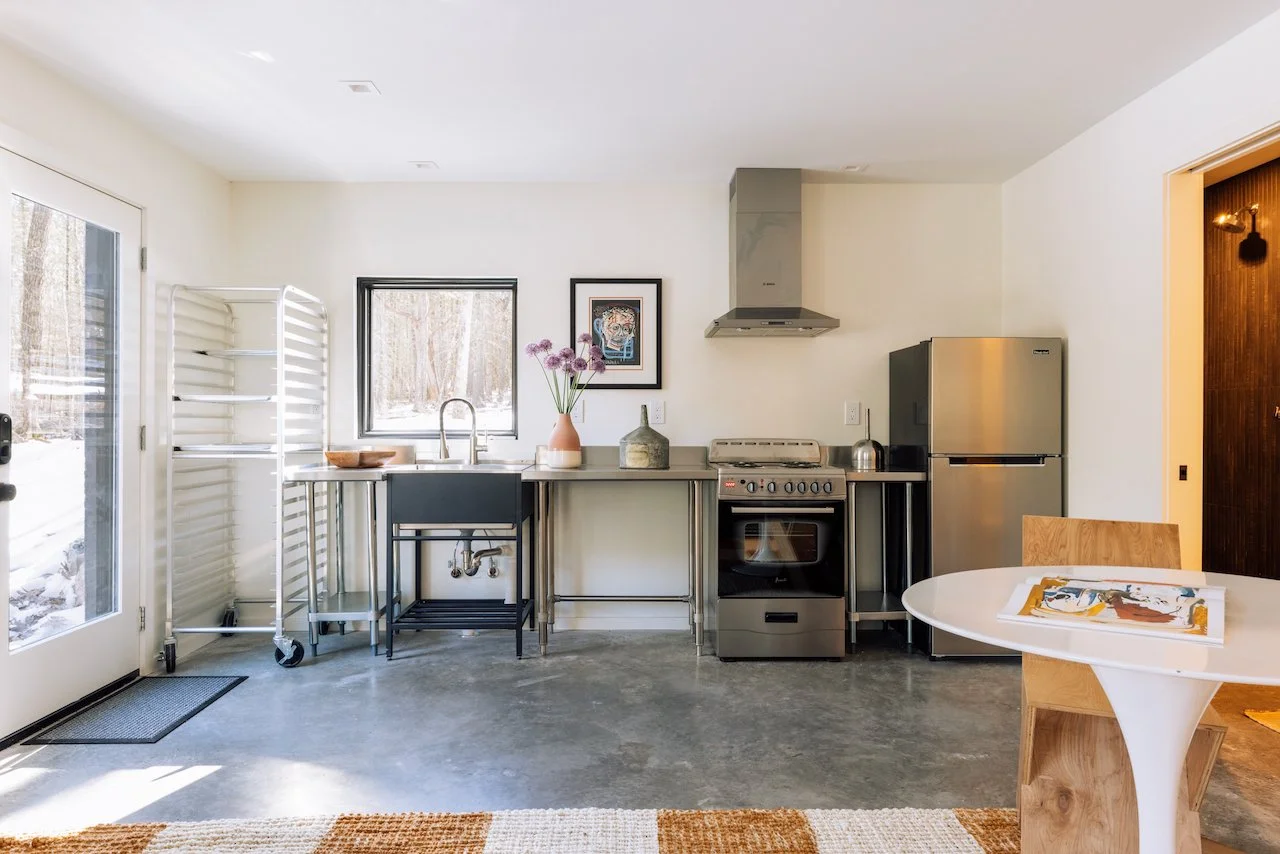 Modern home with guest apartment, located in the Catskill foothills, and 90 miles from NYC