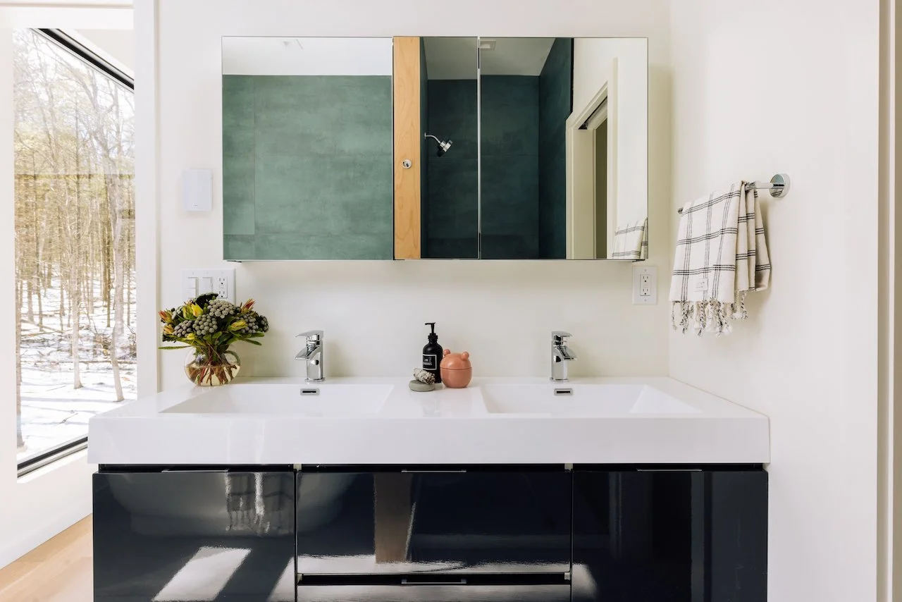 Modern home with guest apartment, located in the Catskill foothills, and 90 miles from NYC