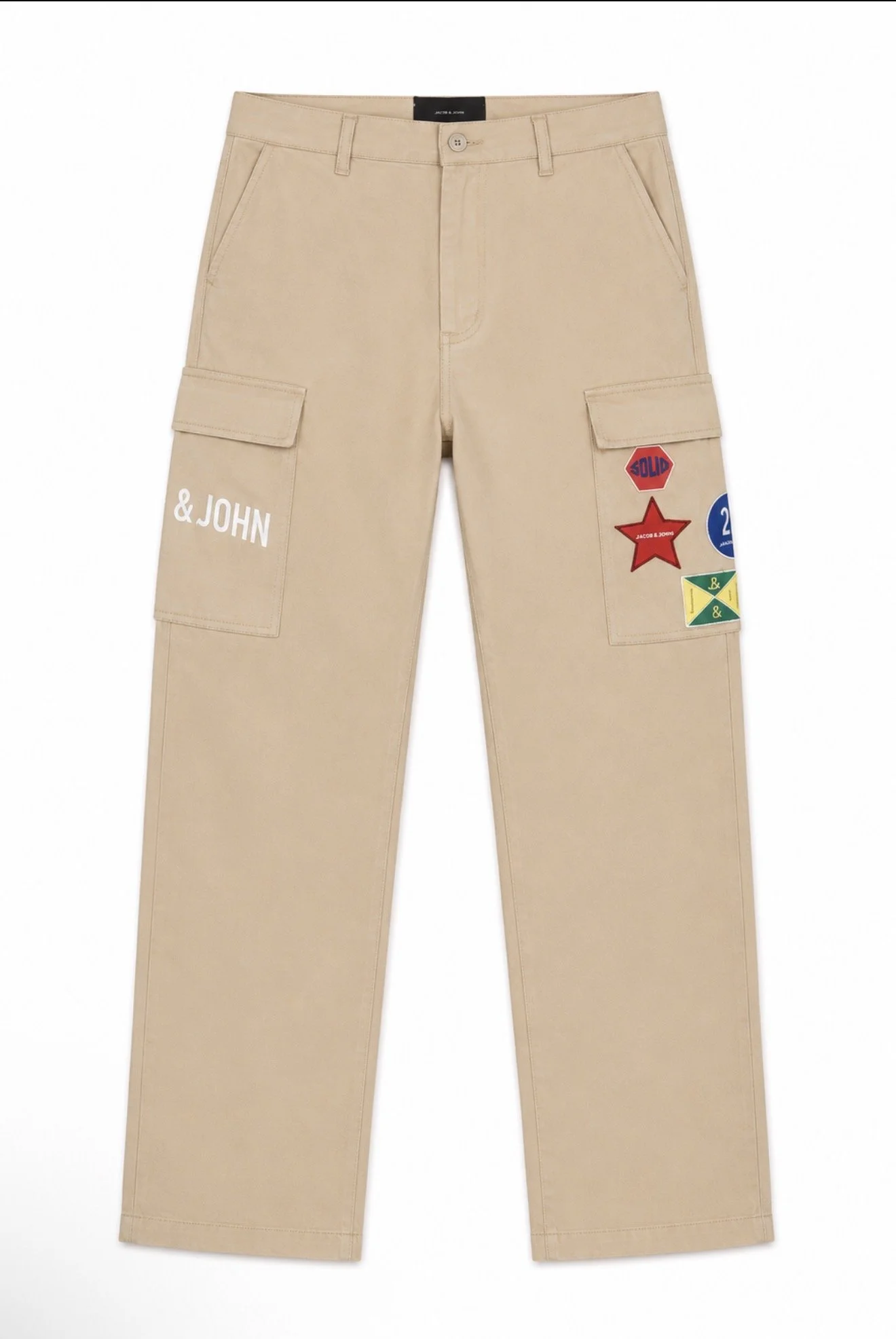 Khaki Logo Patch Pants
