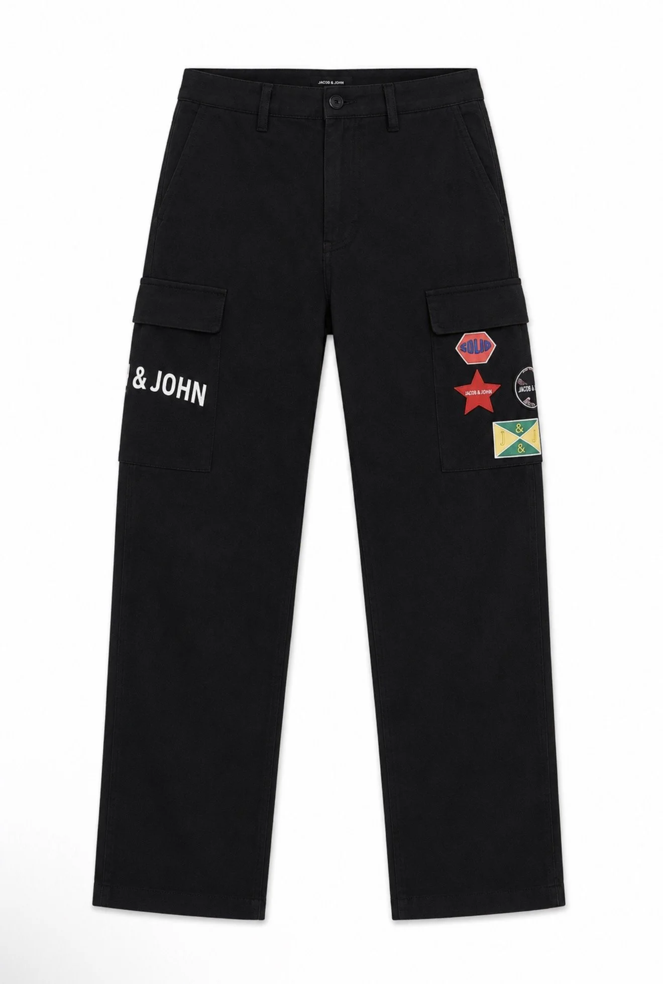 Black Logo Patch Pants