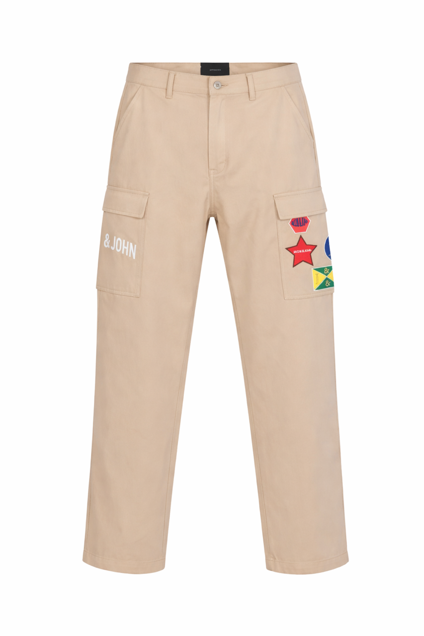 Khaki Logo Patch Pants