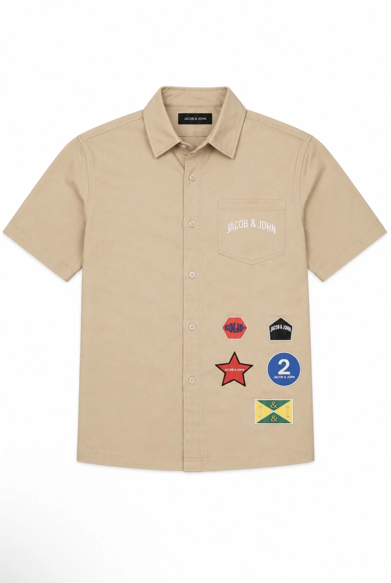 Khaki Logo Patch Cargo Shirt