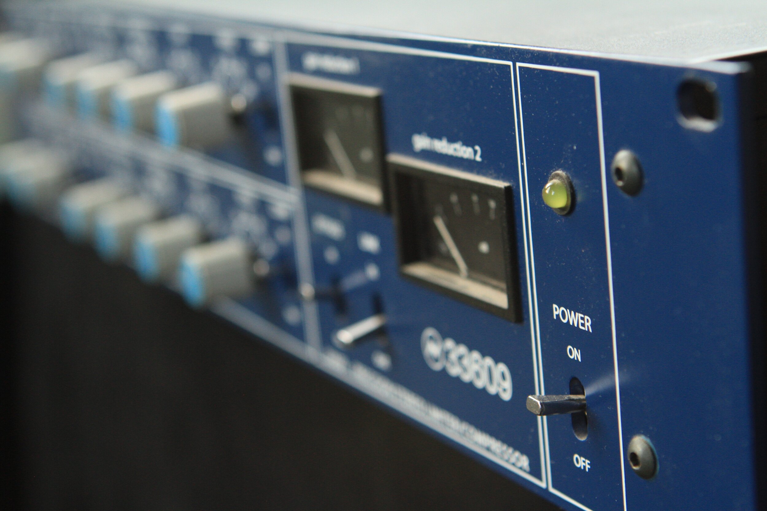The 33609 also has a limiter, but the signal fed to the limiter is higher, near the output, and acts to prevent signal clipping downstream.