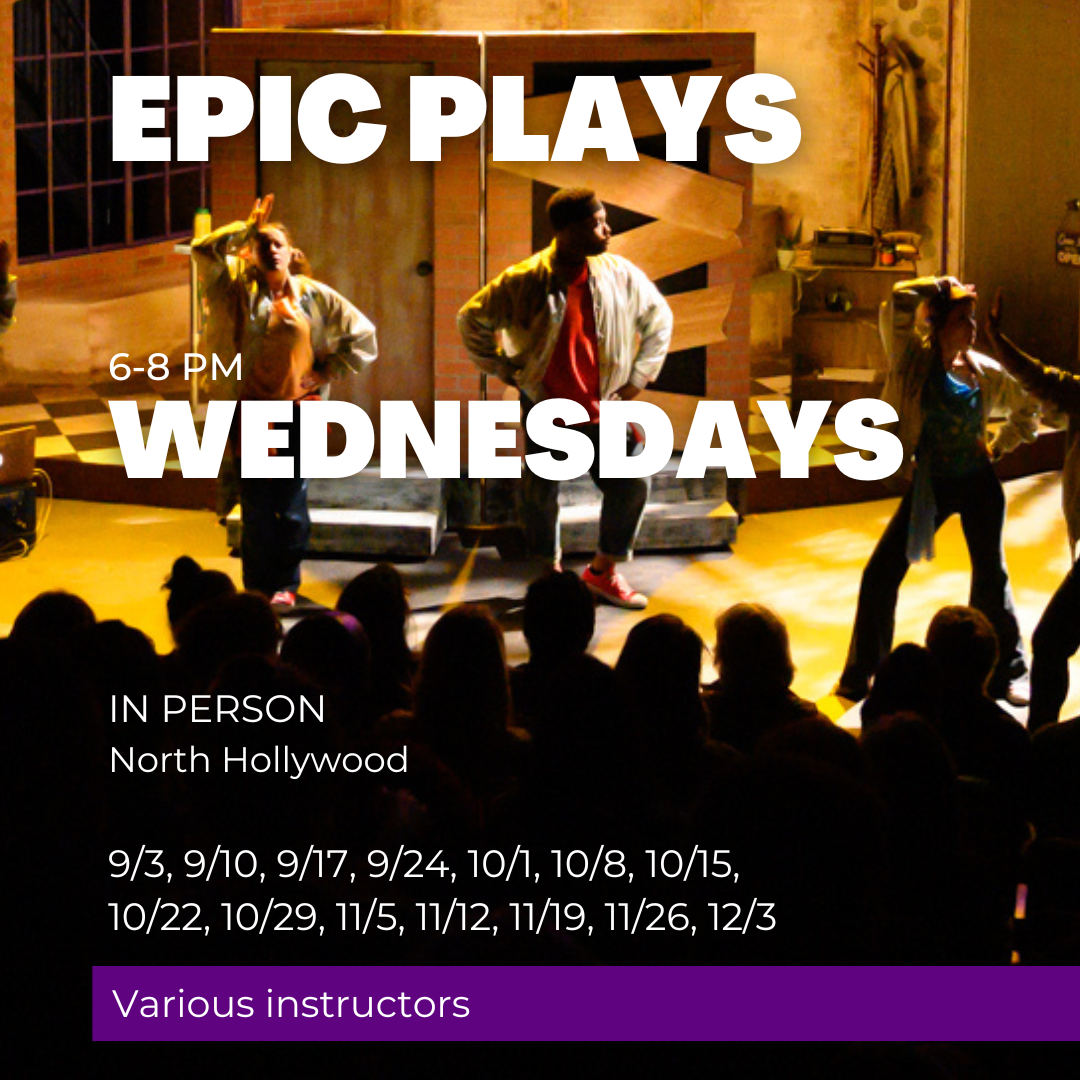 EPIC Plays Wednesdays promo with image of people on a stage