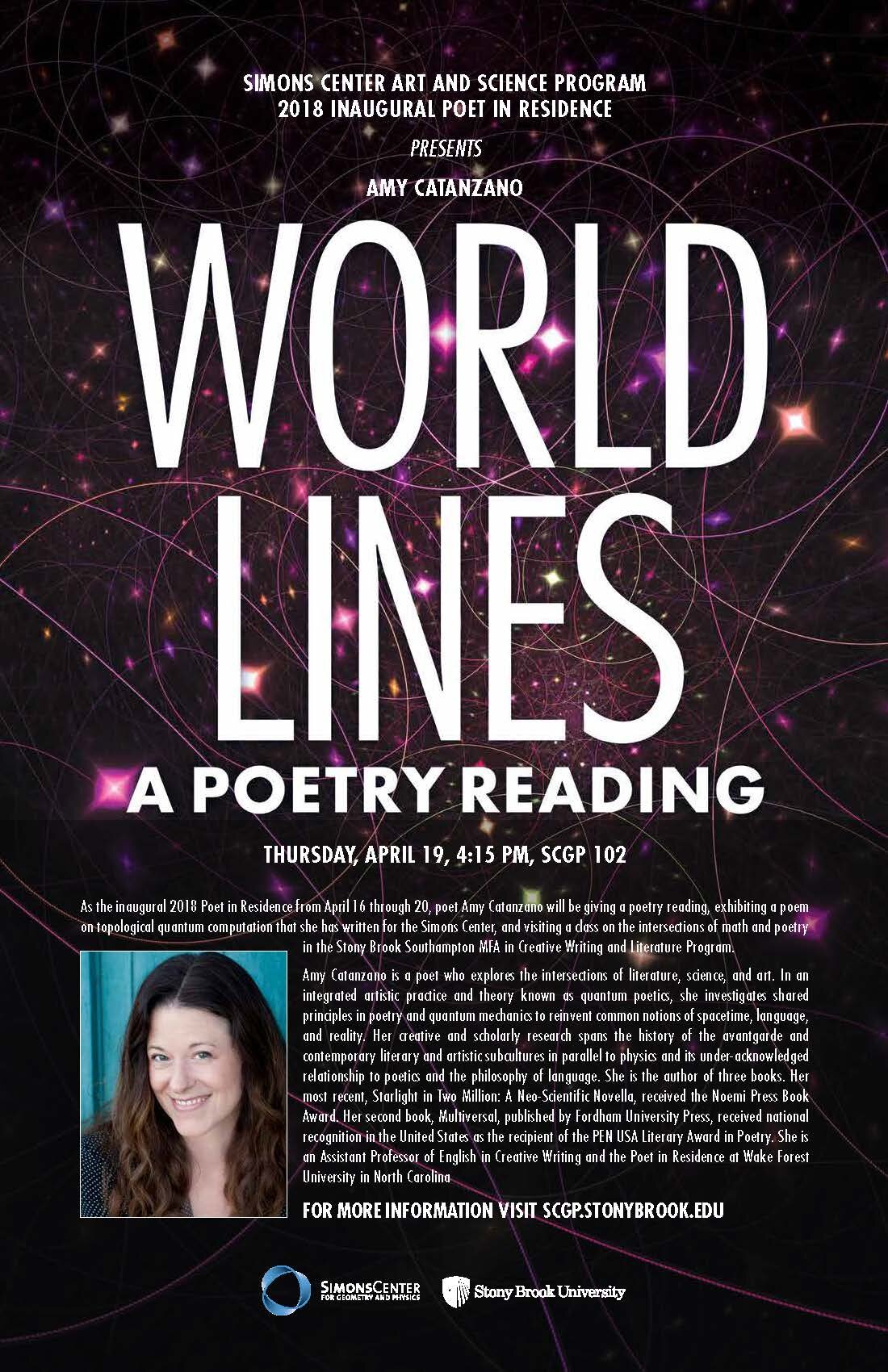 World Lines Poster, Simons Center for Geometry and Physics, Amy Catanzano