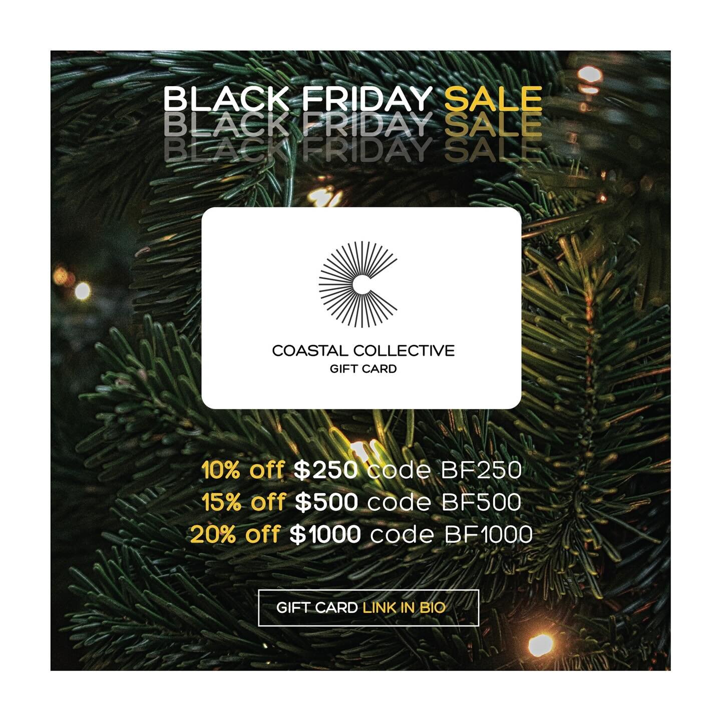 🚨 BLACK FRIDAY GIFT CARDS ARE LIVE!! 

▪️Buy a gift card for $250 and get 10% off (use promo code BF250)

▪️Buy a gift card for $500 and get 15% off (use promo code BF500)

▪️Buy a gift card for $1000+ and get 20% off (use promo code BF1000)

◼️The 
