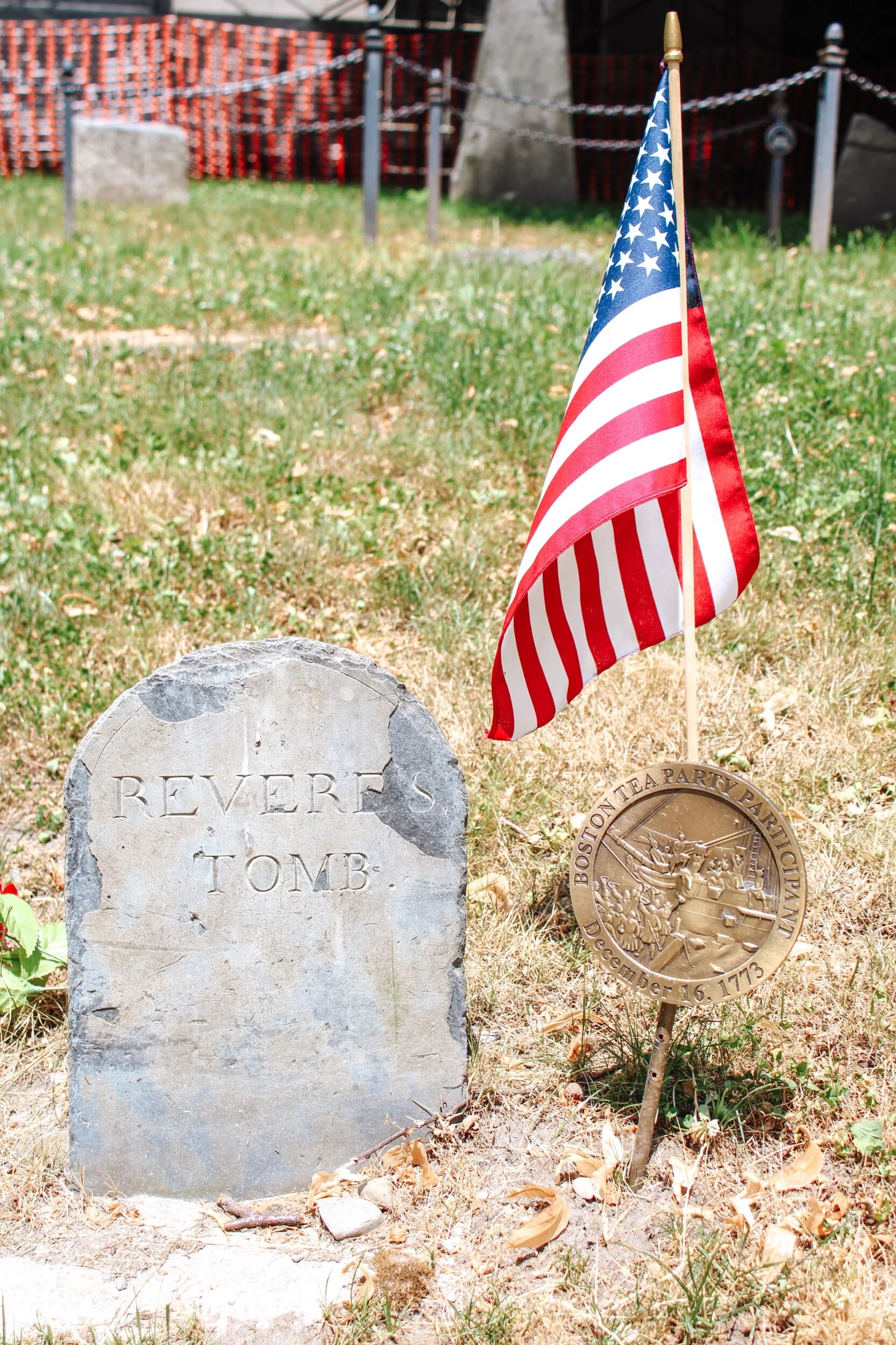 Paul Revere's Tombstone. Boston Tea Party Participant in 1773