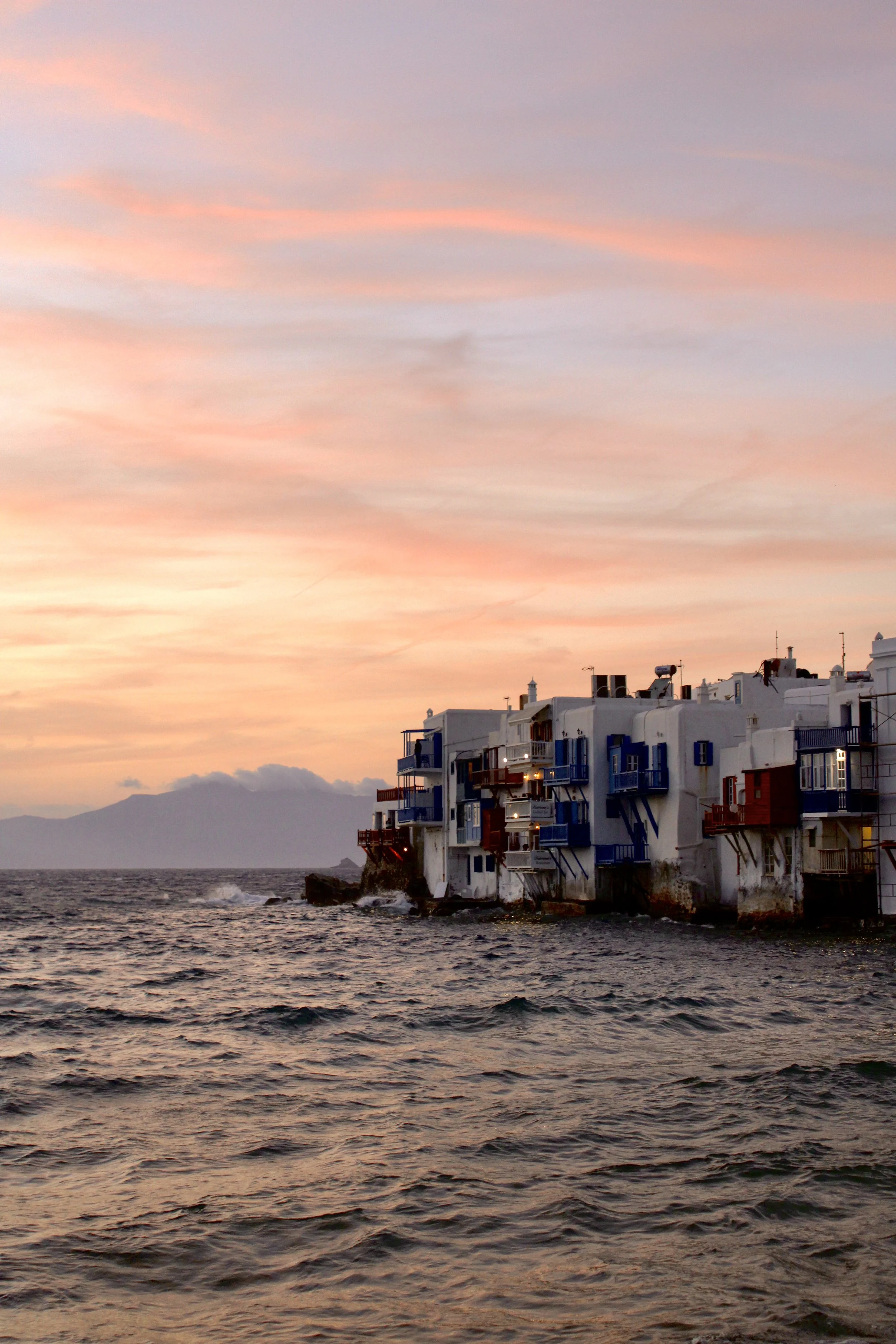 Sunset in Little Venice Mykonos