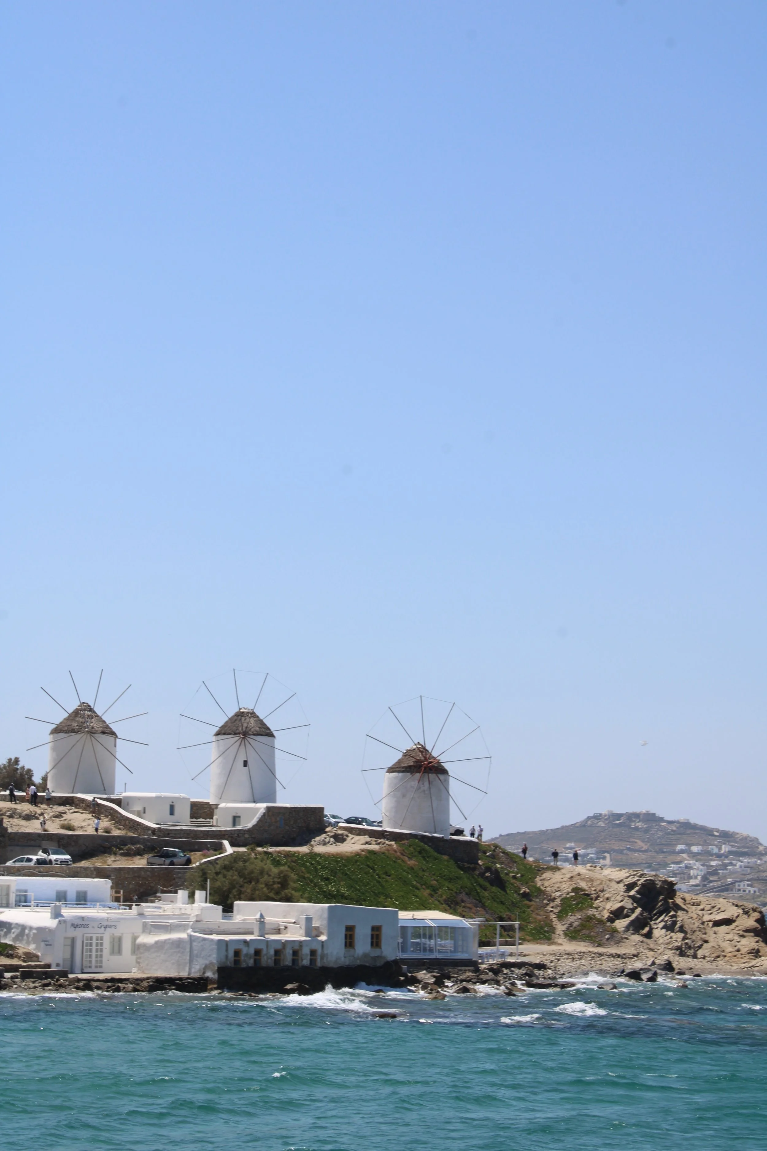 Mykonos windmills overlooking Chora