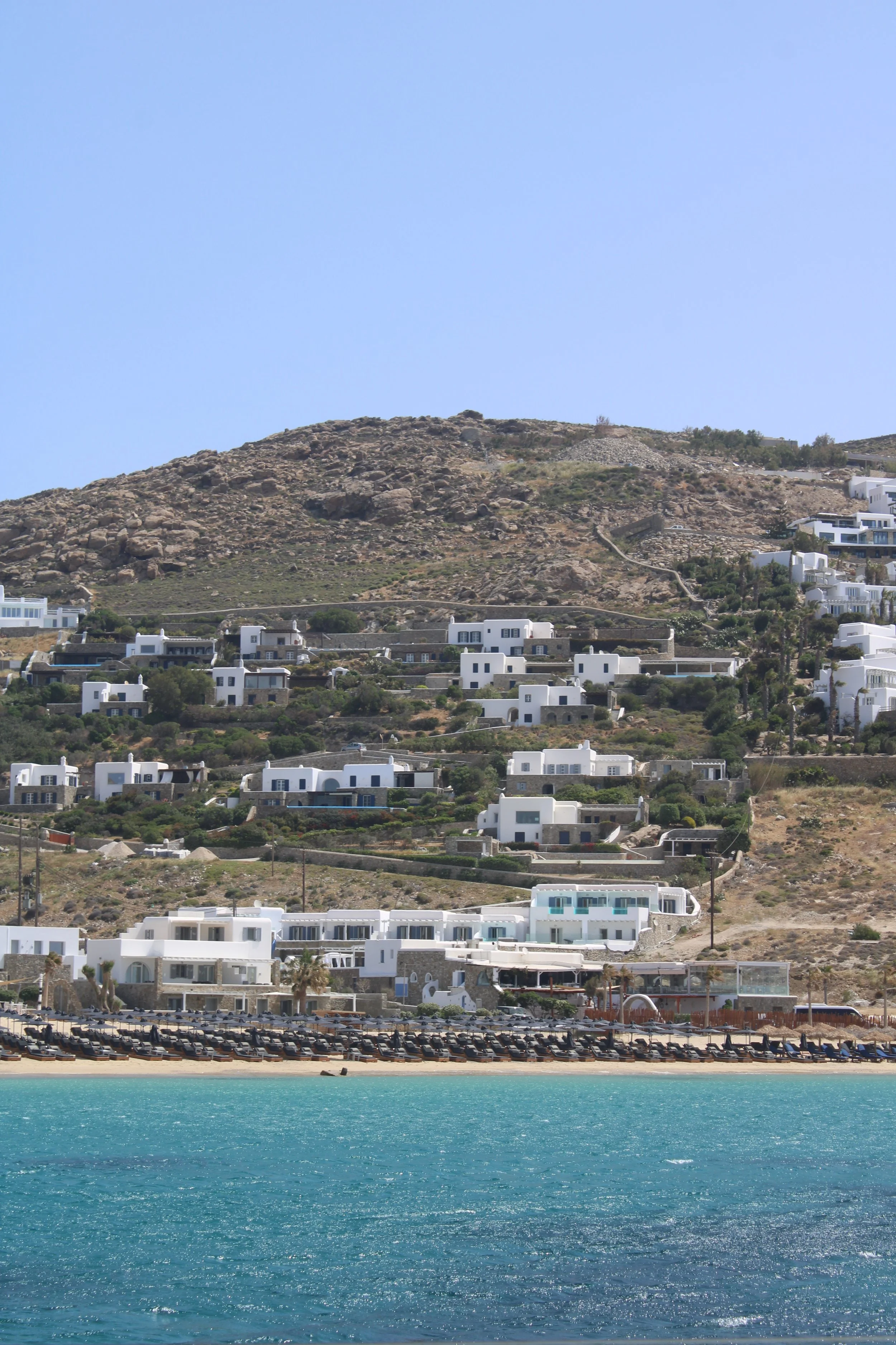 Turquoise water views from our Mykonos catamaran day