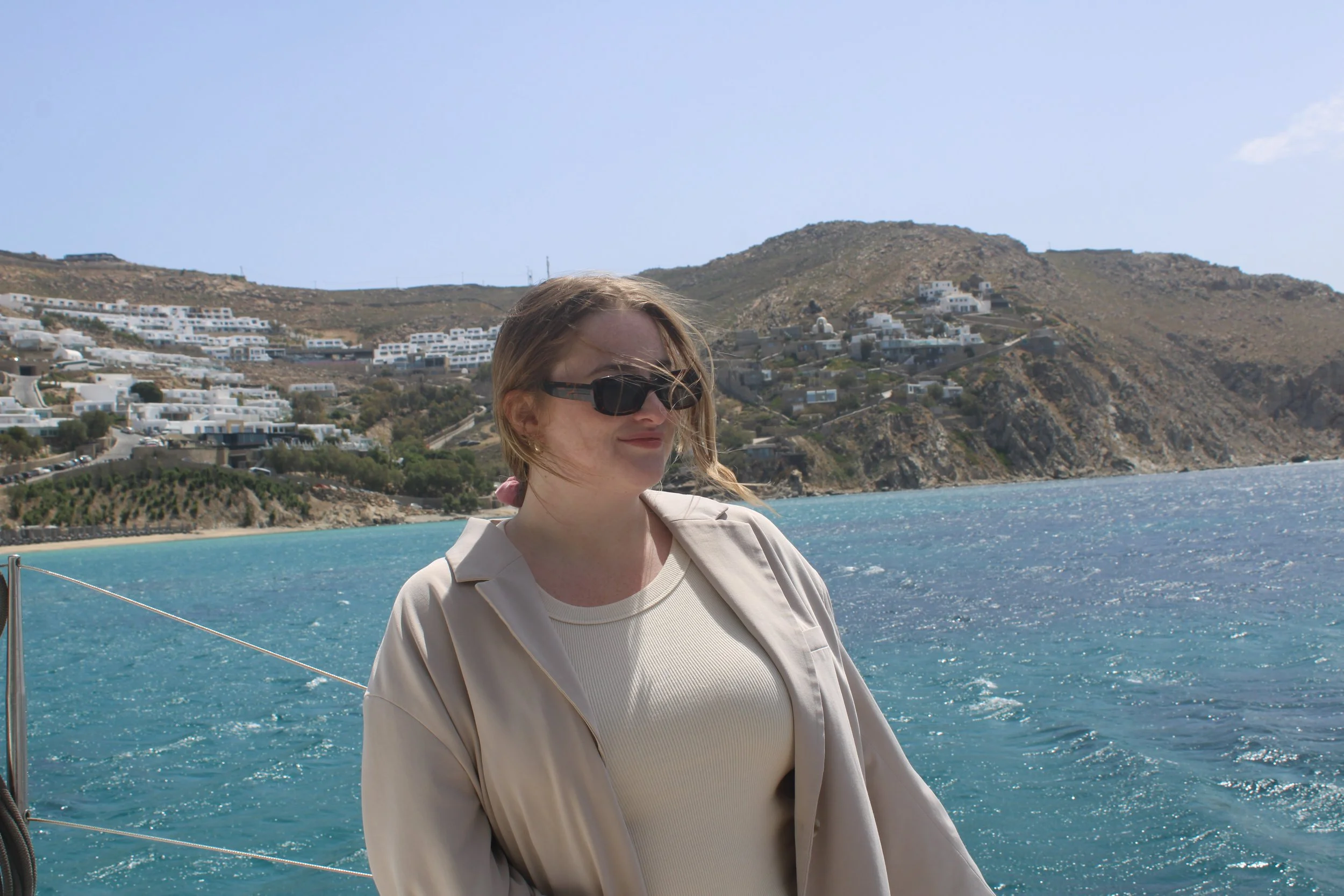 A day out on a luxury catamaran in Mykonos, Greece