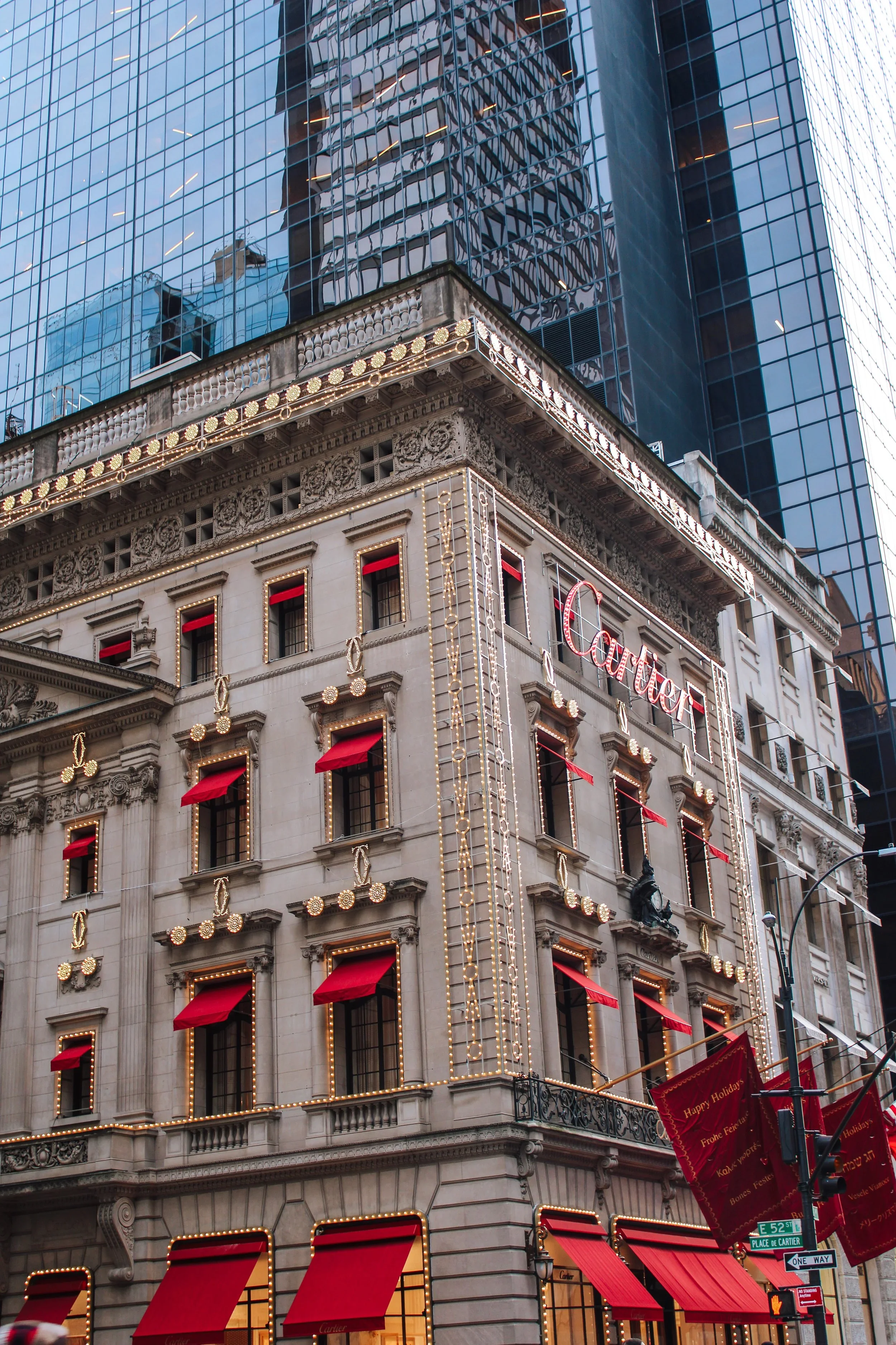 Christmas decor on Fifth Ave in New York City
