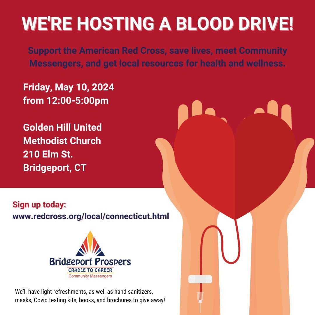 We are hosting our 1st Blood Drive on 5/10 from 12-5pm in partnership with the American Red Cross, and we hope you&rsquo;ll come out to meet Community Messengers, give blood, and learn about local resources related to health and wellness. Registratio