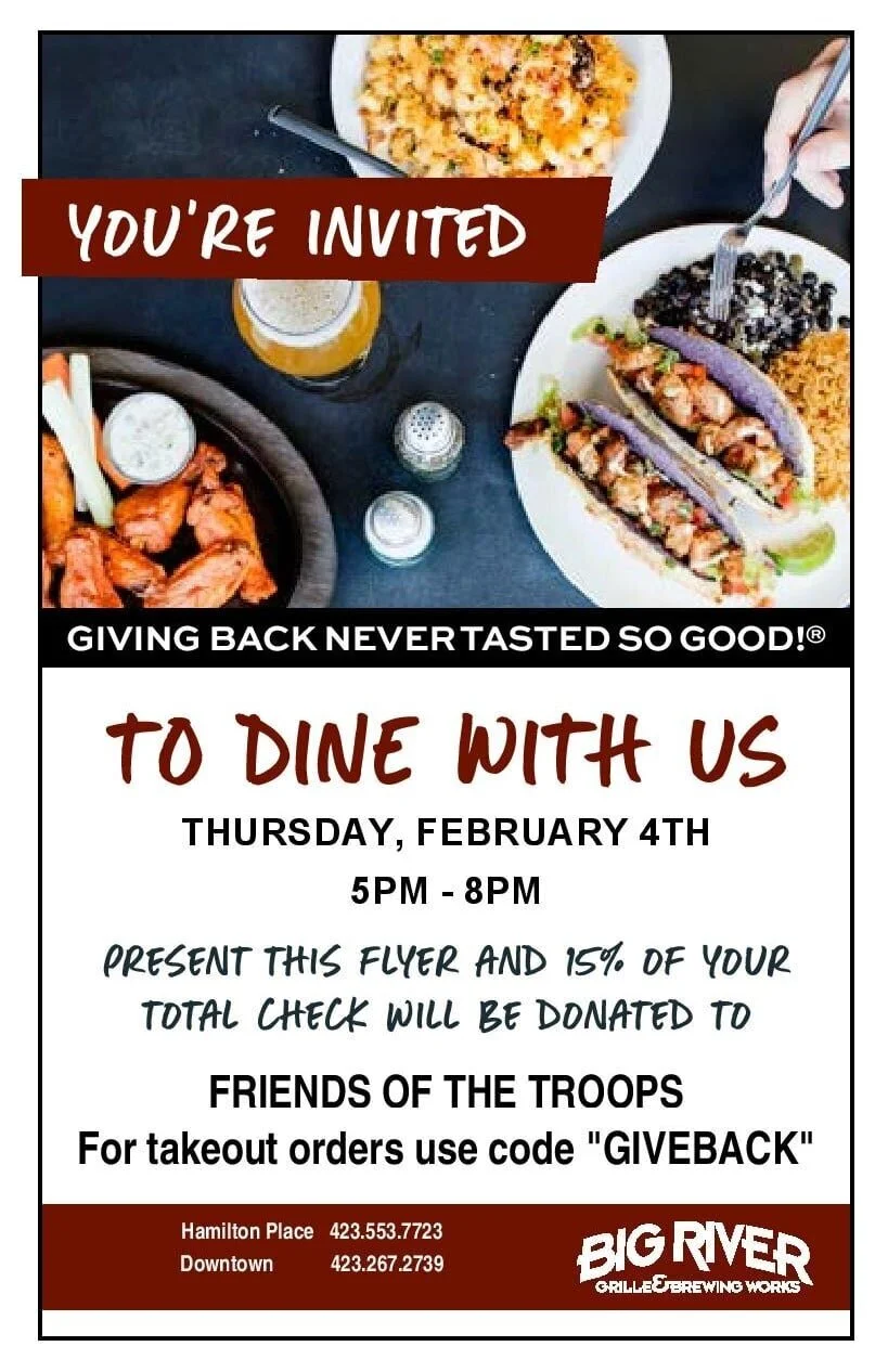Big River Grille Features Friends Of The Troops in Their Give Back The Night Event