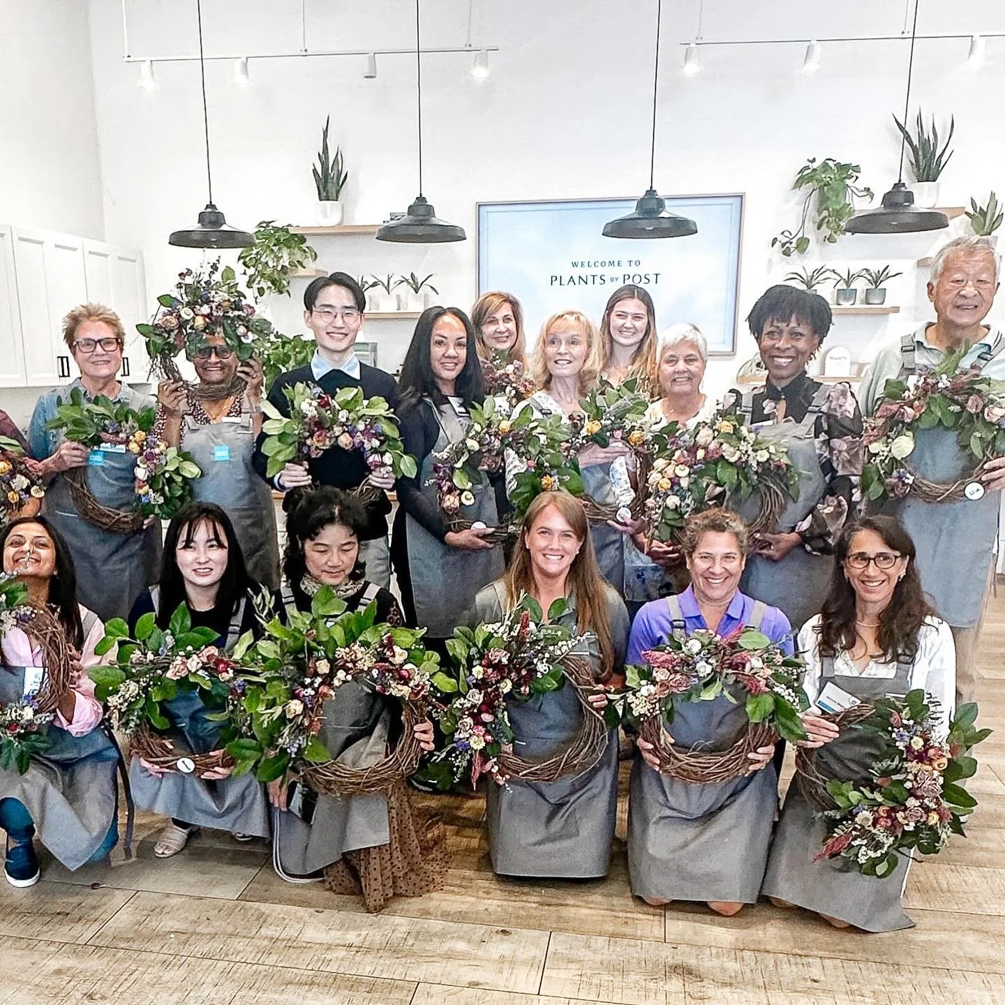 🌿 Client Appreciation, the Green Way 🌿
We loved hosting this incredible group for their annual client appreciation workshop! 💚 Our space came alive with fragrant wreath making and creativity &mdash; all made even more special with custom aprons fo
