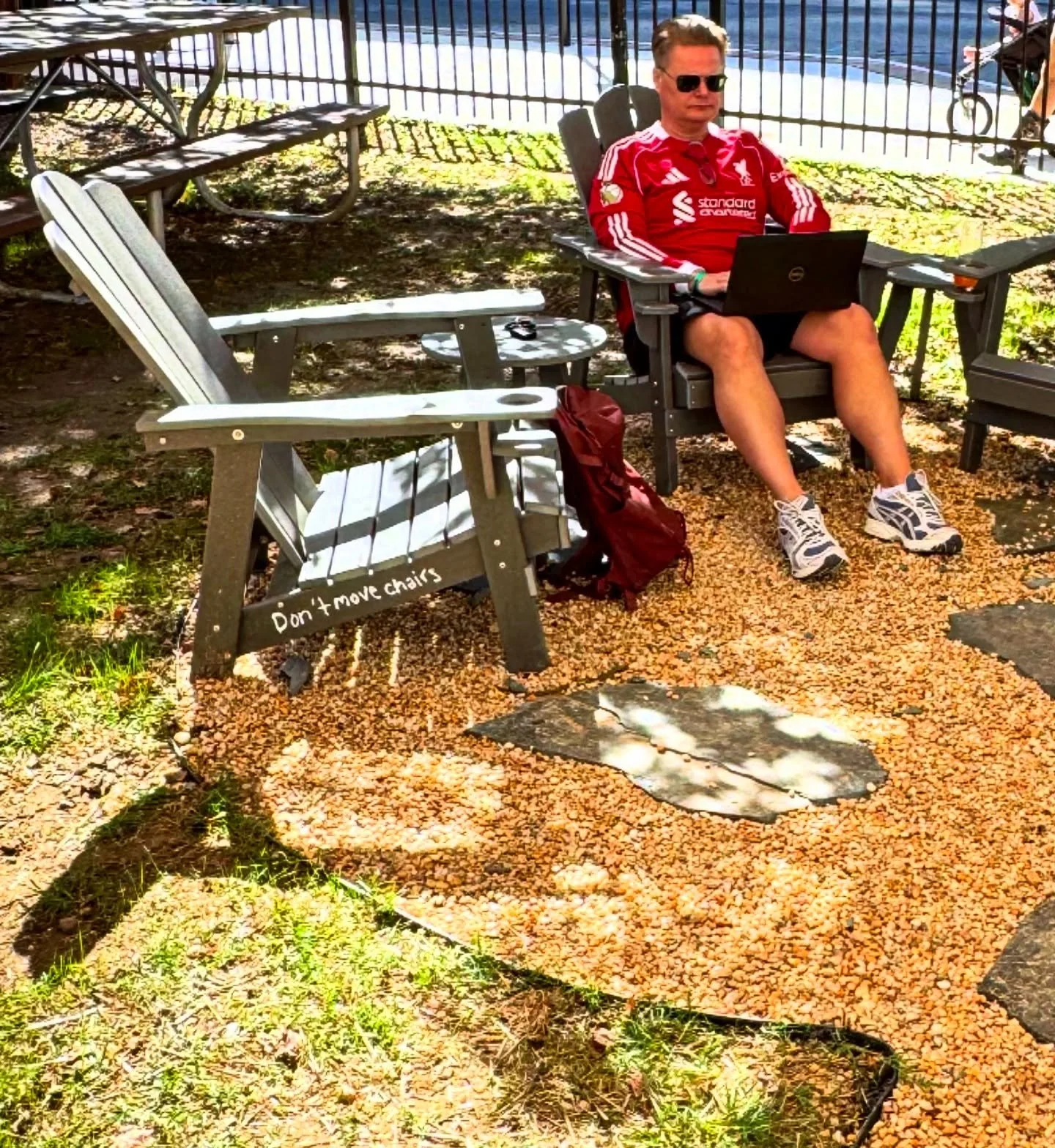 It&rsquo;s a gorgeous day!  Did you know our WiFi covers the entire lawn? 
Read as: Ditch the office/home office &amp; come work in an Adirondack chair! They are now equipped with their own QR codes so you stay put &mdash; we&rsquo;ll bring your drin