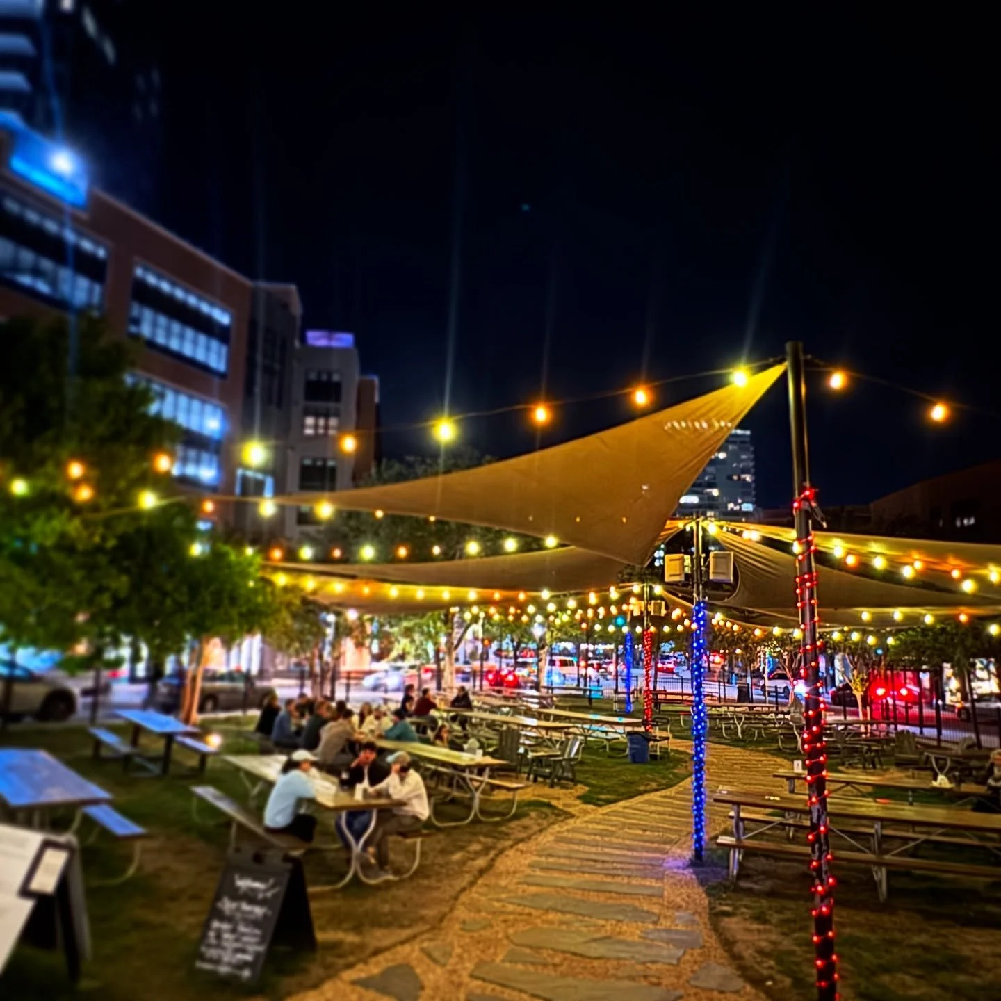 It&rsquo;s a gorgeous night, and there&rsquo;s a place for you on the lawn or at the bar, or on the heated patio! Bring your friends and enjoy some of the amazing drafts we have on right now! Half Liter steins of @industrialartsbrewing Forever Fest a