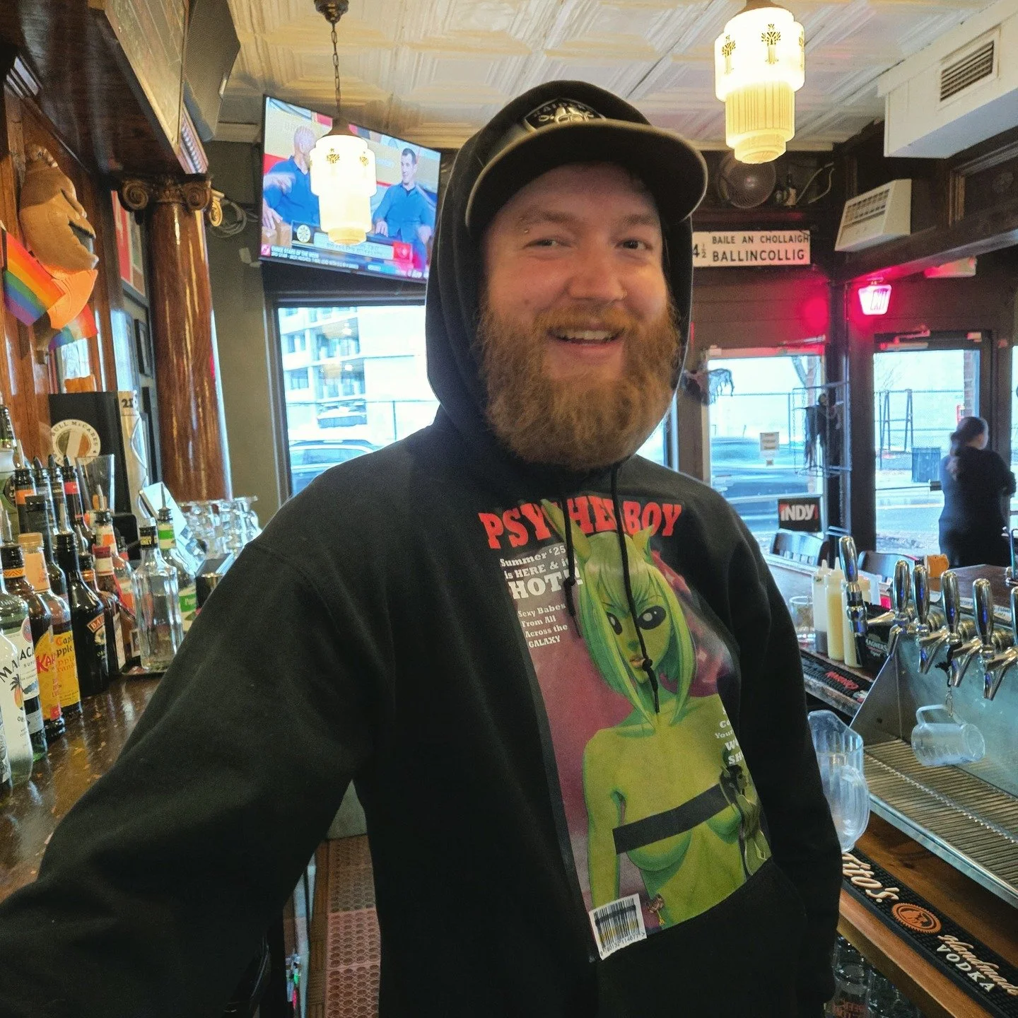 MEET THE CREW MONDAYS!
This is Ciaran, originally from Rahway NJ. He's been bartending for 12 years, and has worked here for 3 years! When he's not slinging drinks here you can find him playing pool or making music! He sings karaoke too!! He loves a 