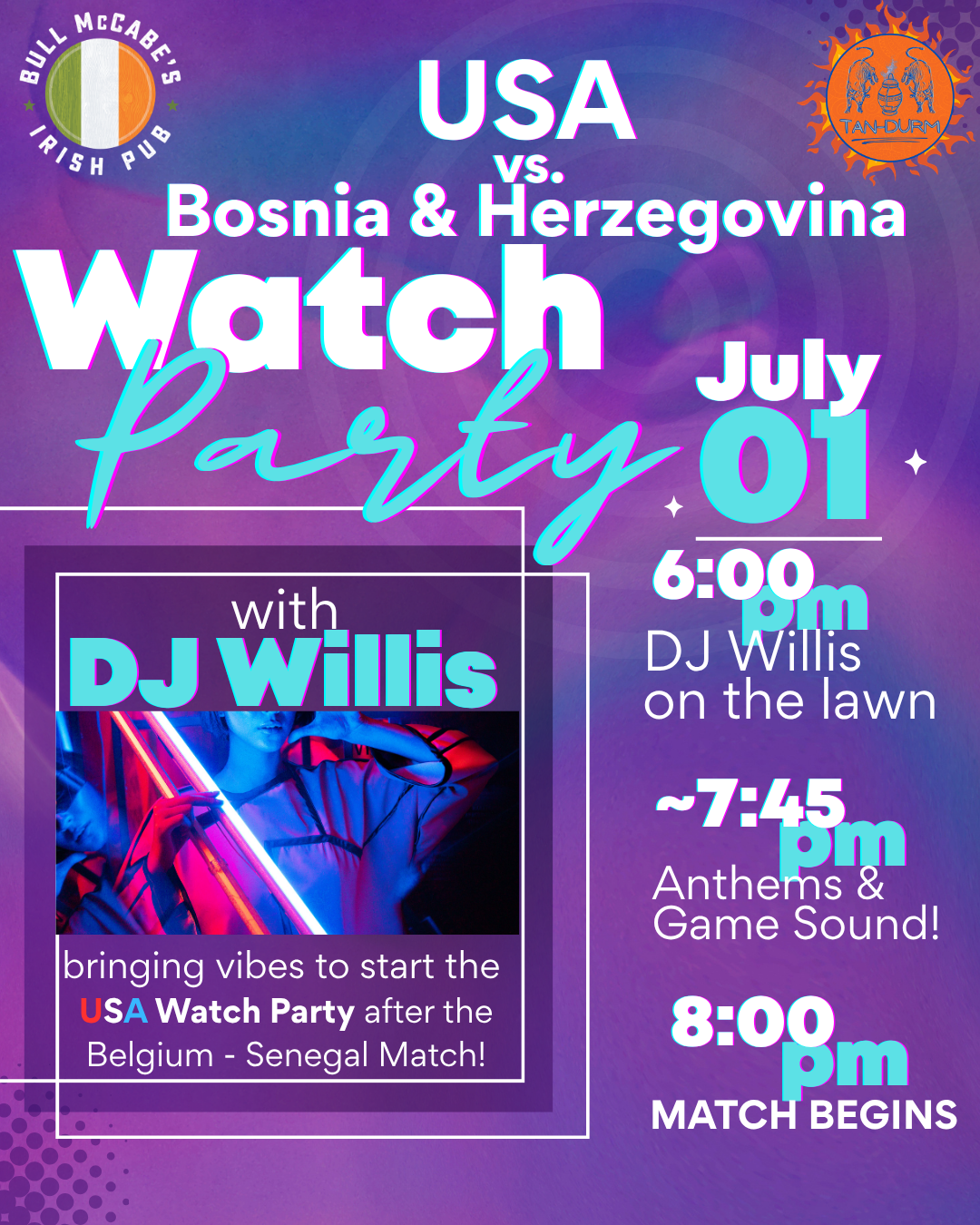 USA vs. Bosnia & Herzegovina WORLD CUP WATCH PARTY with DJ Willis
